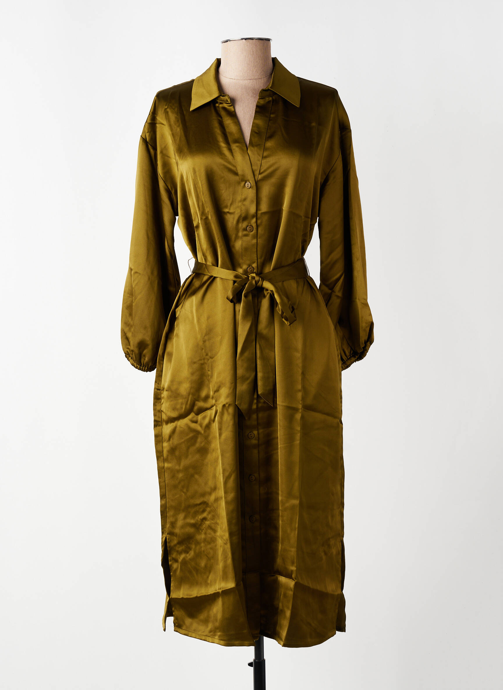 Robe mi-longue vert MSCH COPENHAGEN femme