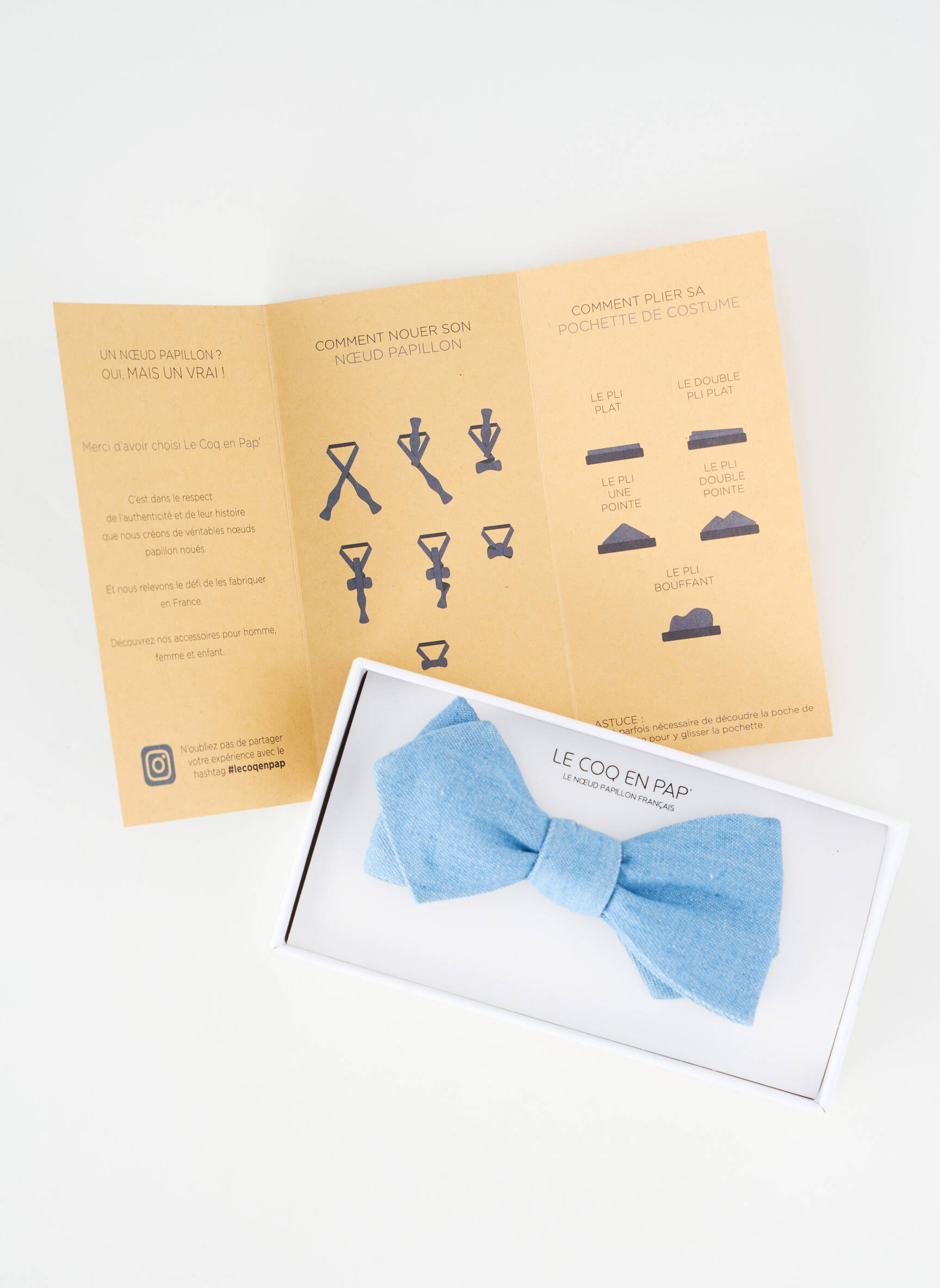 Noeud papillon bleu LE COQ EN PAP' homme