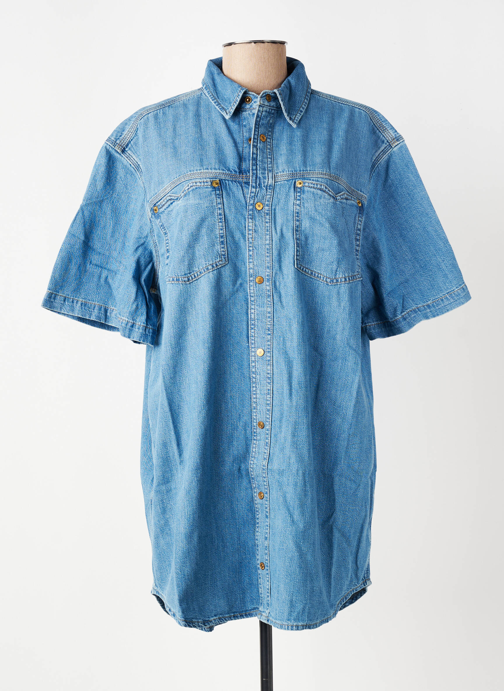 Robe courte bleu RE/DONE femme