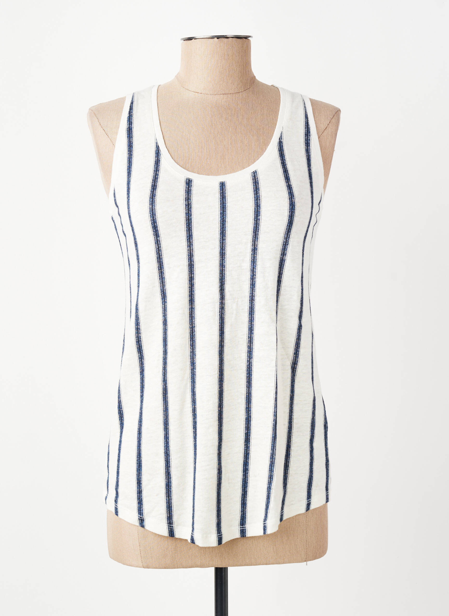 Débardeur bleu MAJESTIC FILATURES femme