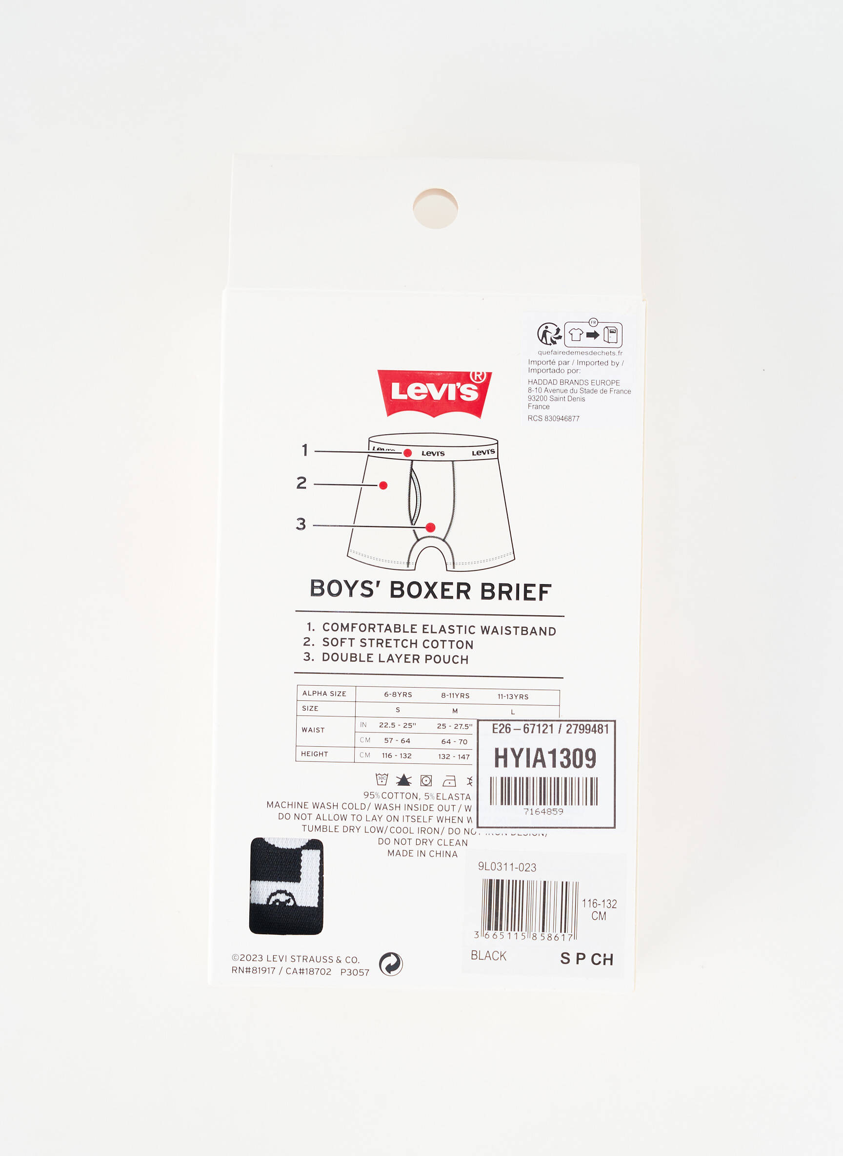 Boxer noir LEVI'S garçon