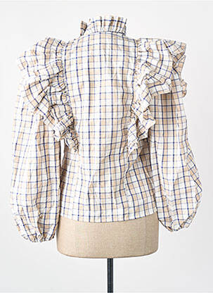 Chemisier manches longues manches longues beige THE LABEL EDITION femme