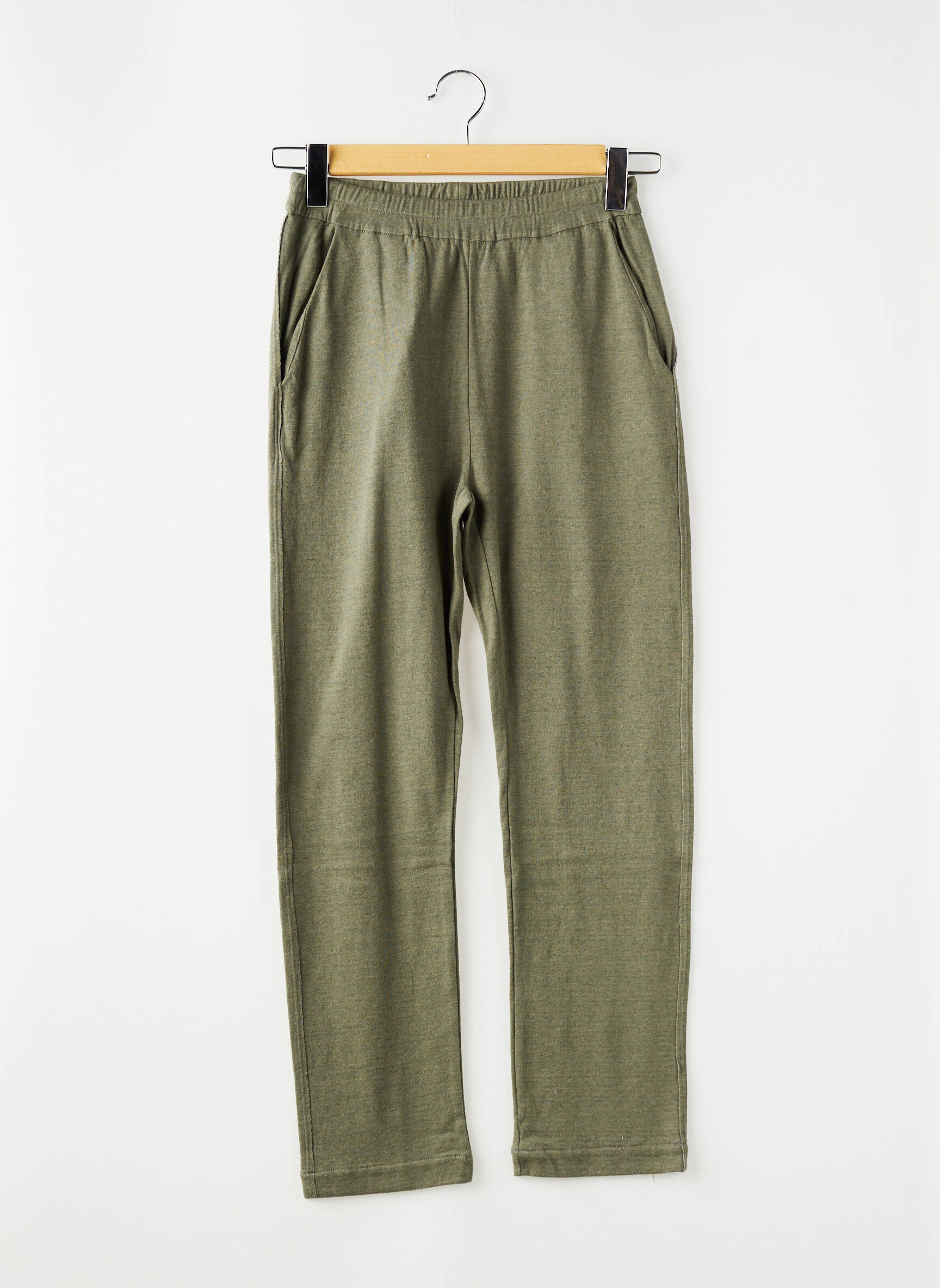 Pantalon droit vert MAJESTIC FILATURES femme