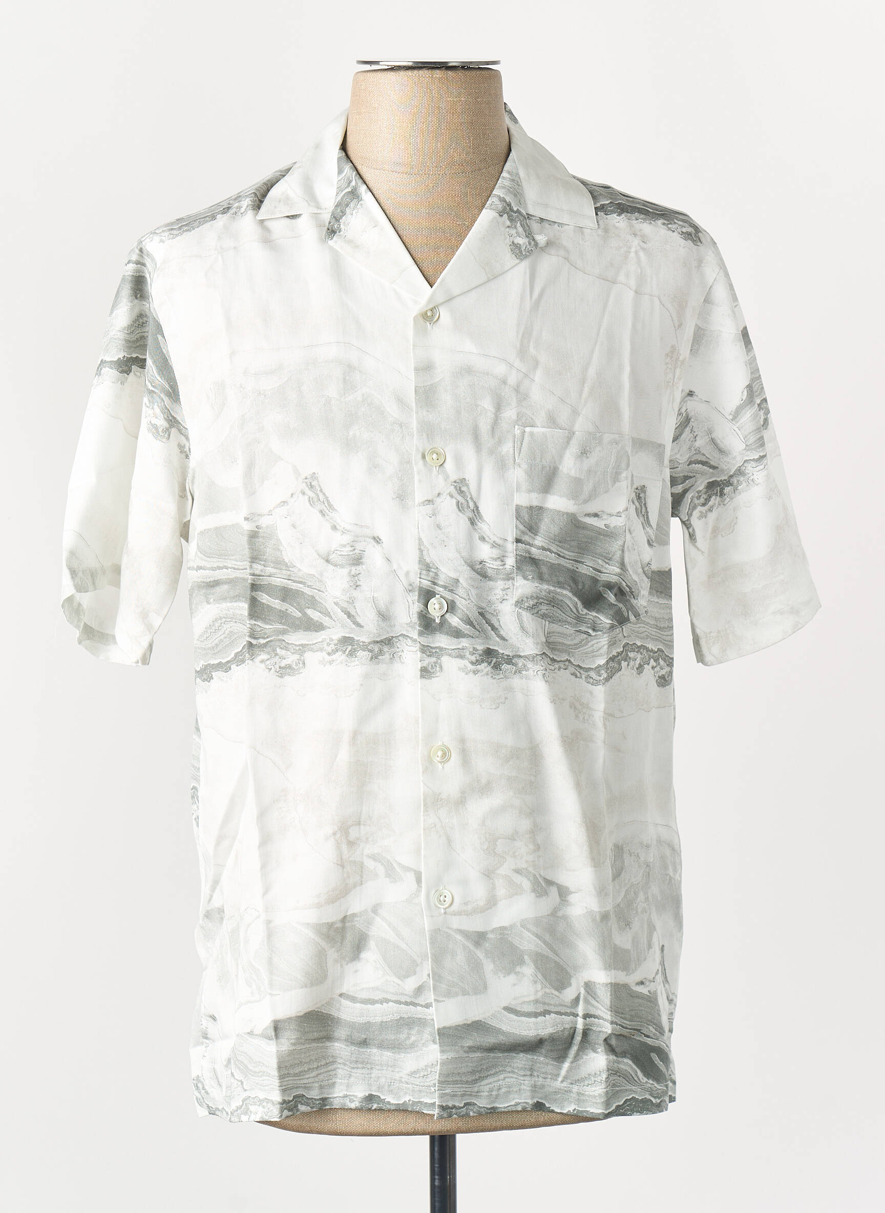 Chemise manches courtes gris PORTUGUESE FLANNEL homme