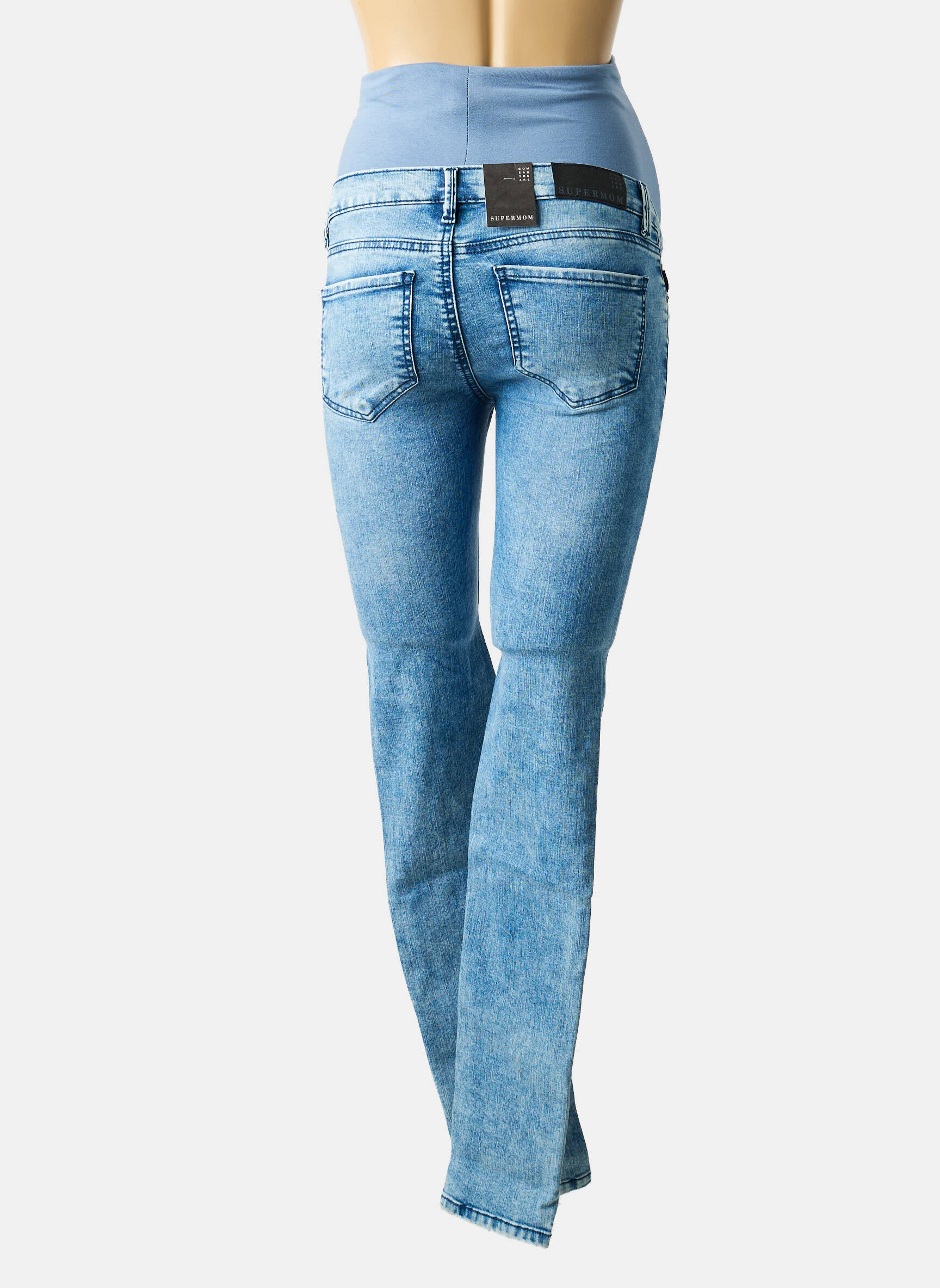 Jean maternité tissage denim bleu SUPERMOM femme