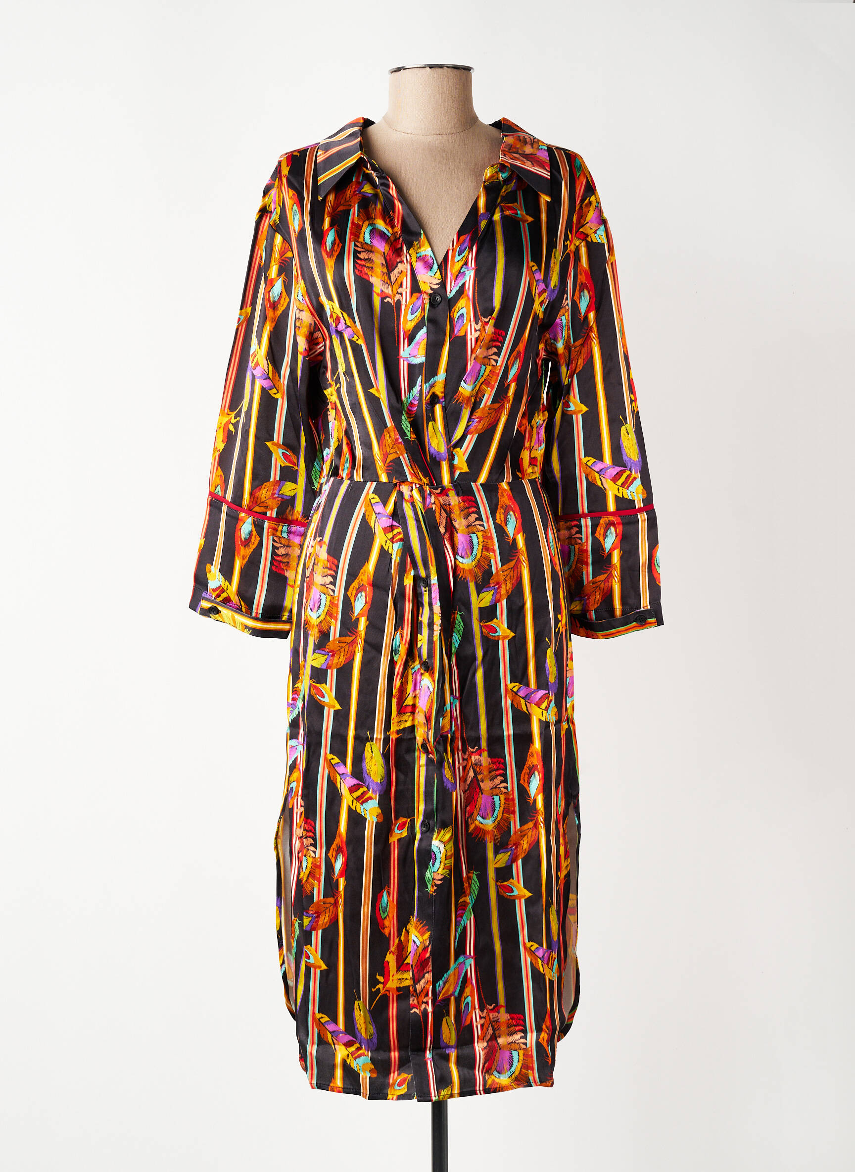 Robe mi-longue noir WILD femme