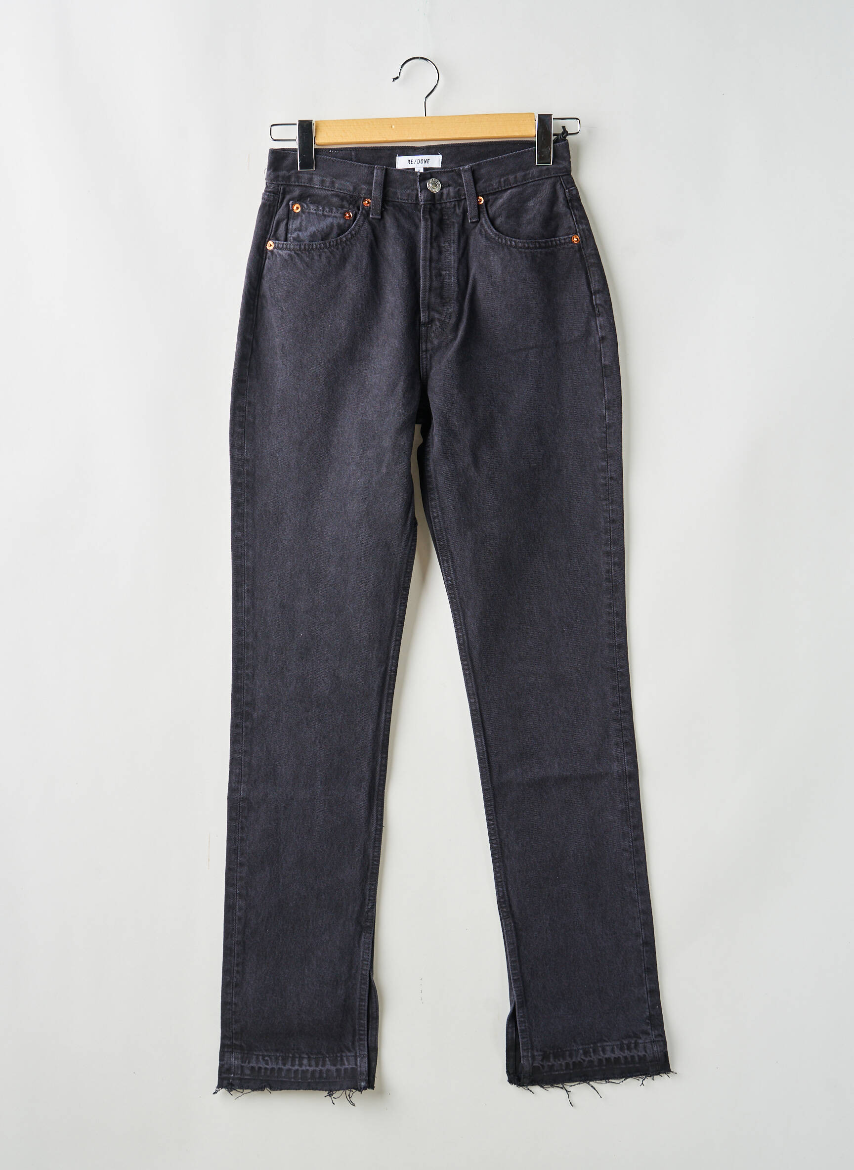 Jeans coupe droite noir RE/DONE femme