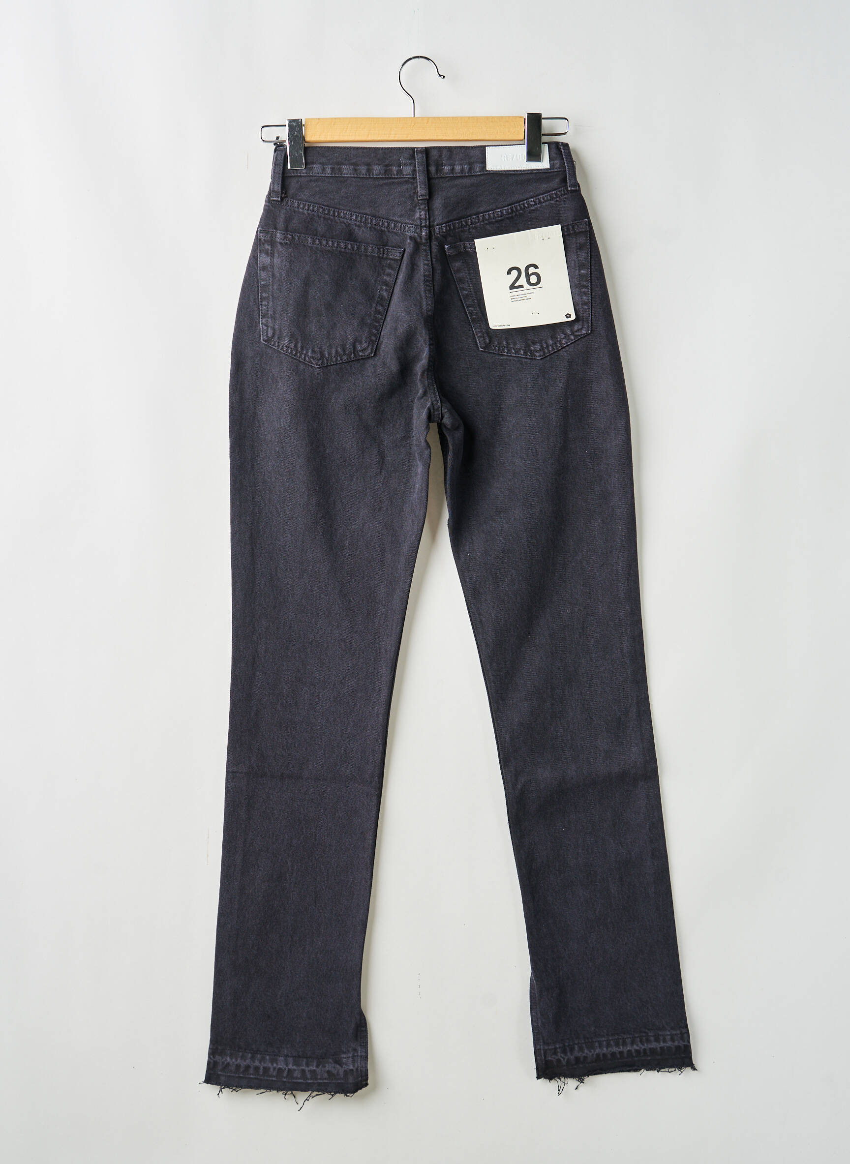 Jeans coupe droite noir RE/DONE femme