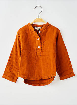 Chemise manches longues orange PETITE LUCETTE garçon