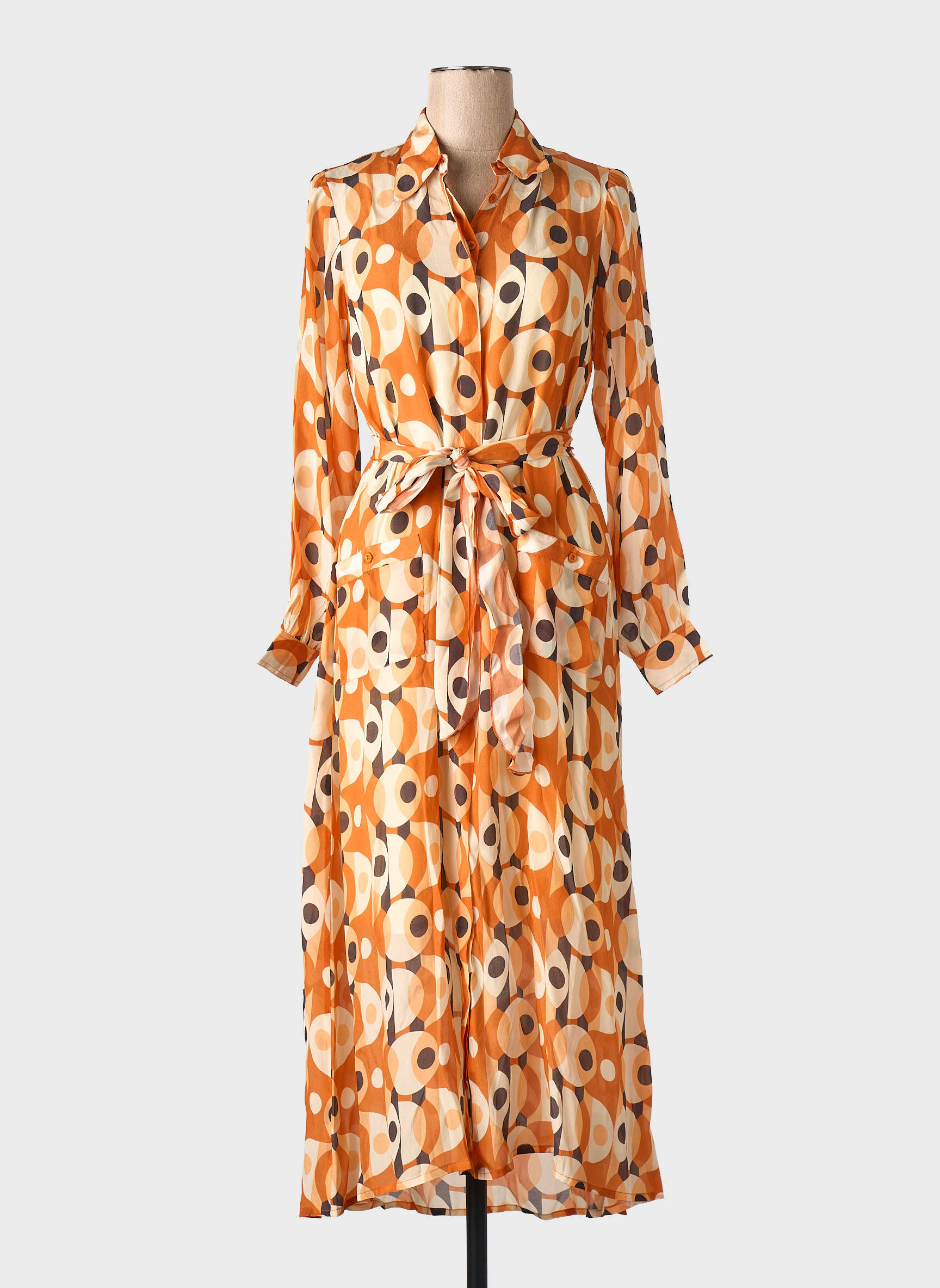 Robe longue beige SWILDENS femme