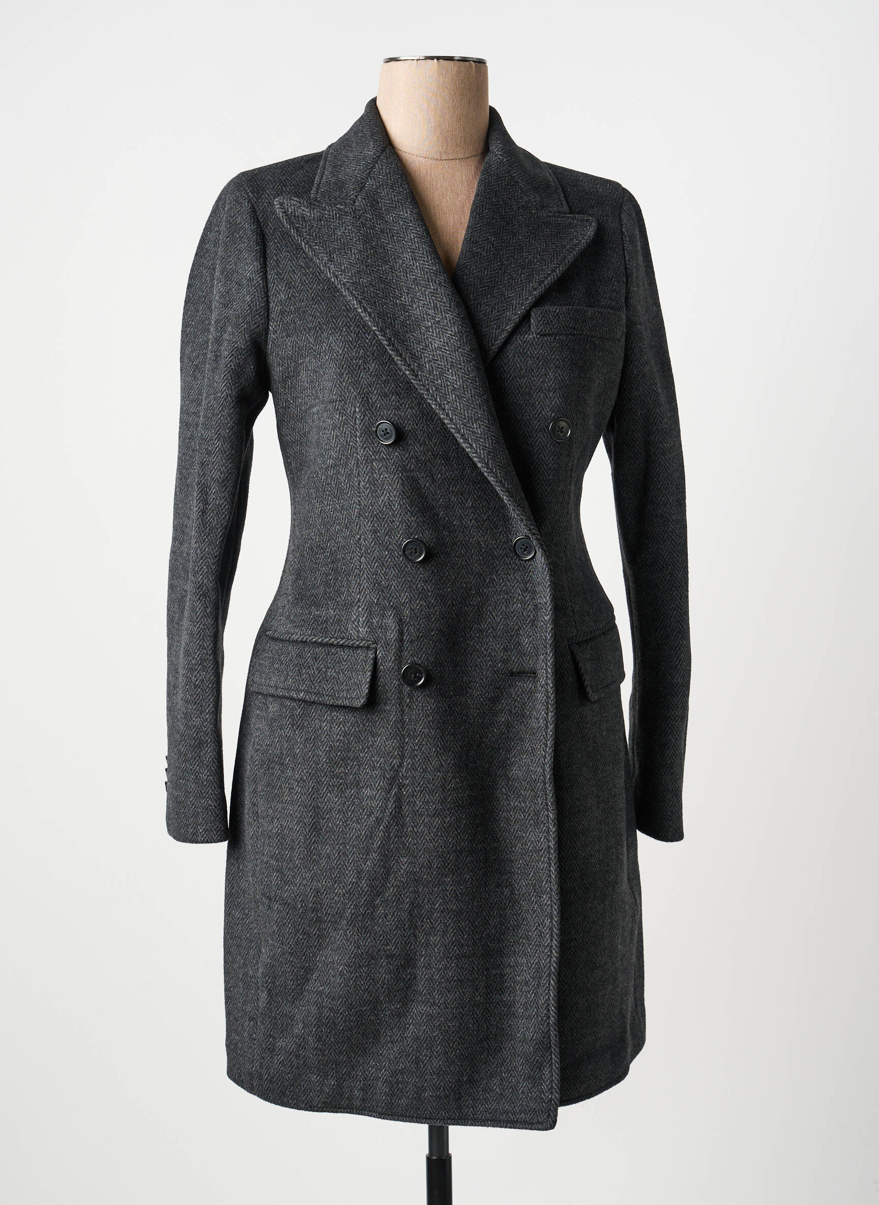 Manteau long gris RALPH LAUREN femme