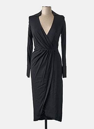 Robe mi-longue noir MARGAUX LONNBERG femme