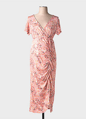 Robe mi-longue rose SUPERMOM femme