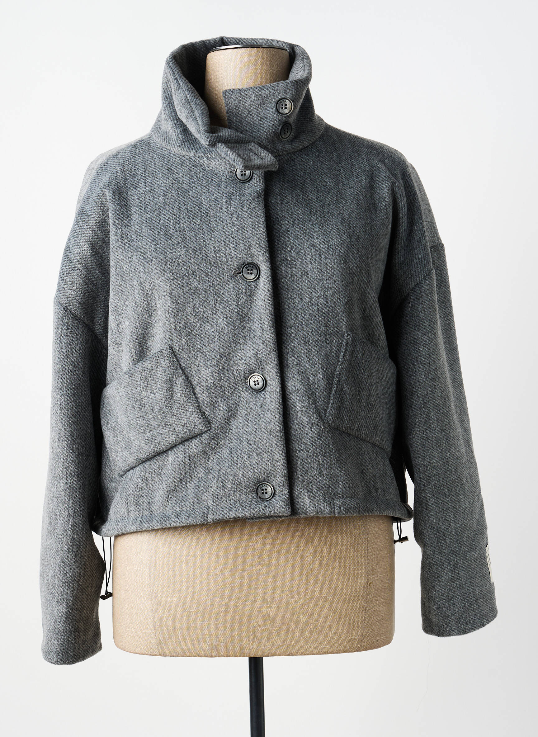 Manteau court gris PLEASE femme