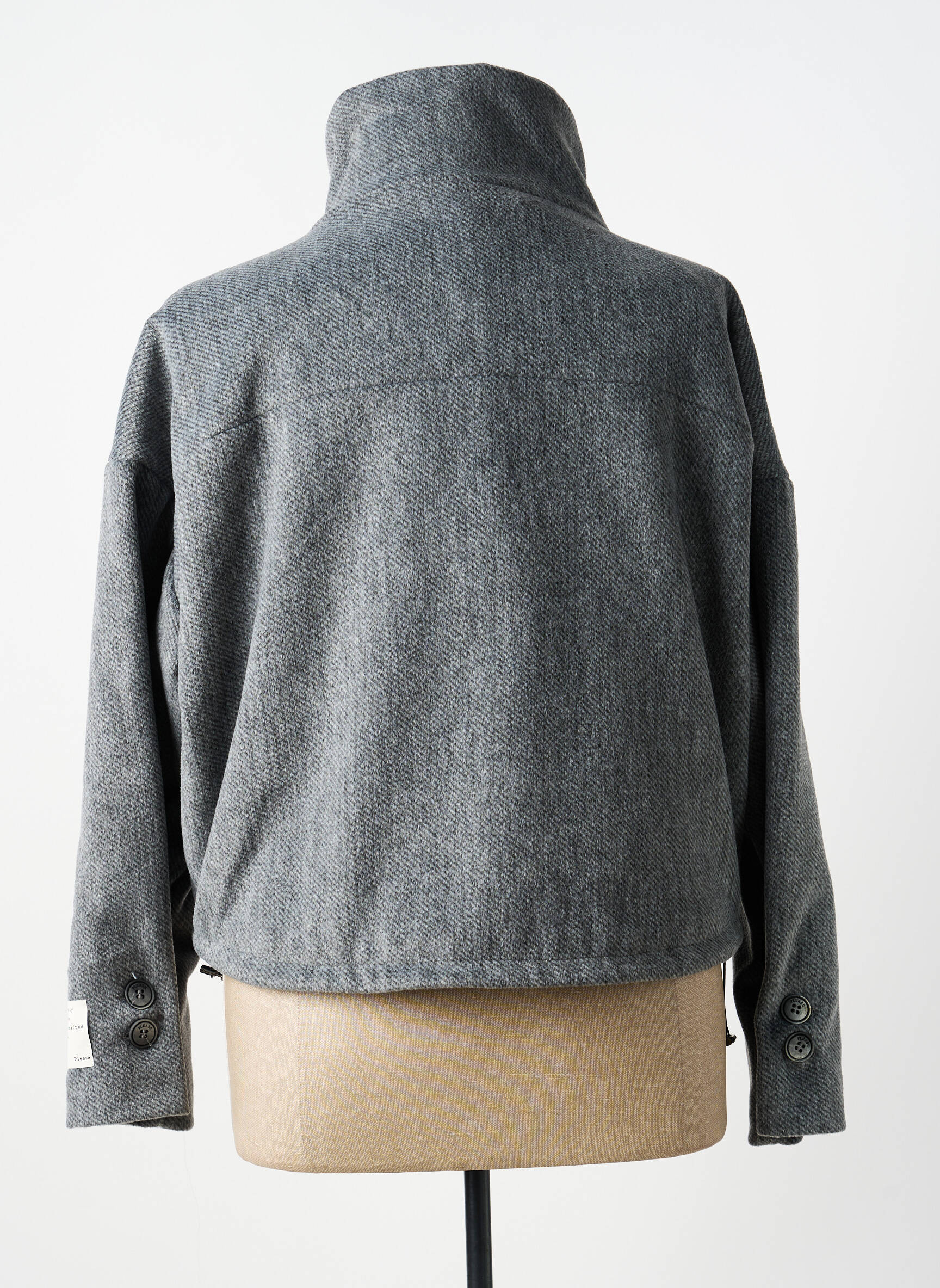Manteau court gris PLEASE femme