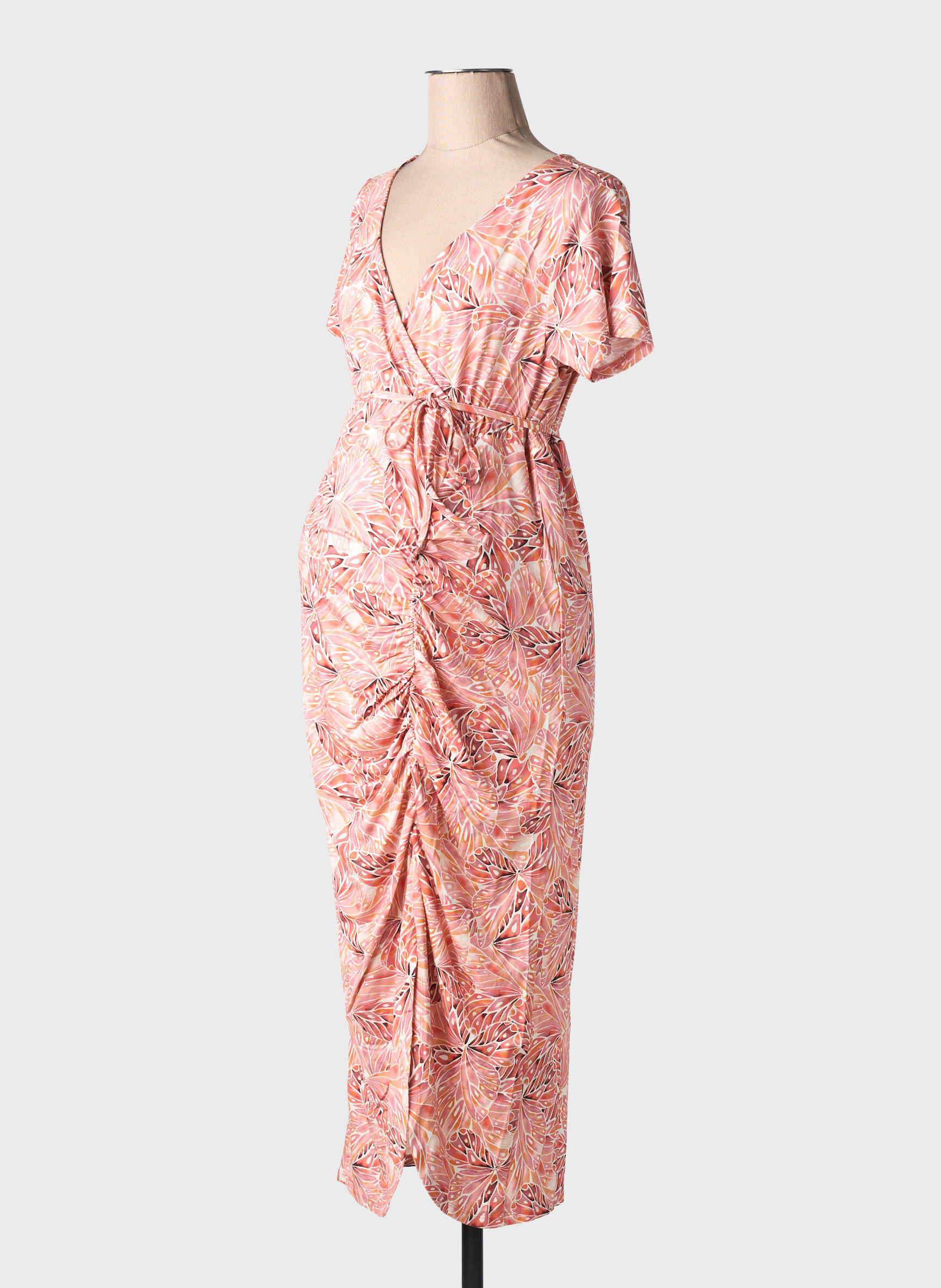 Robe mi-longue rose SUPERMOM femme
