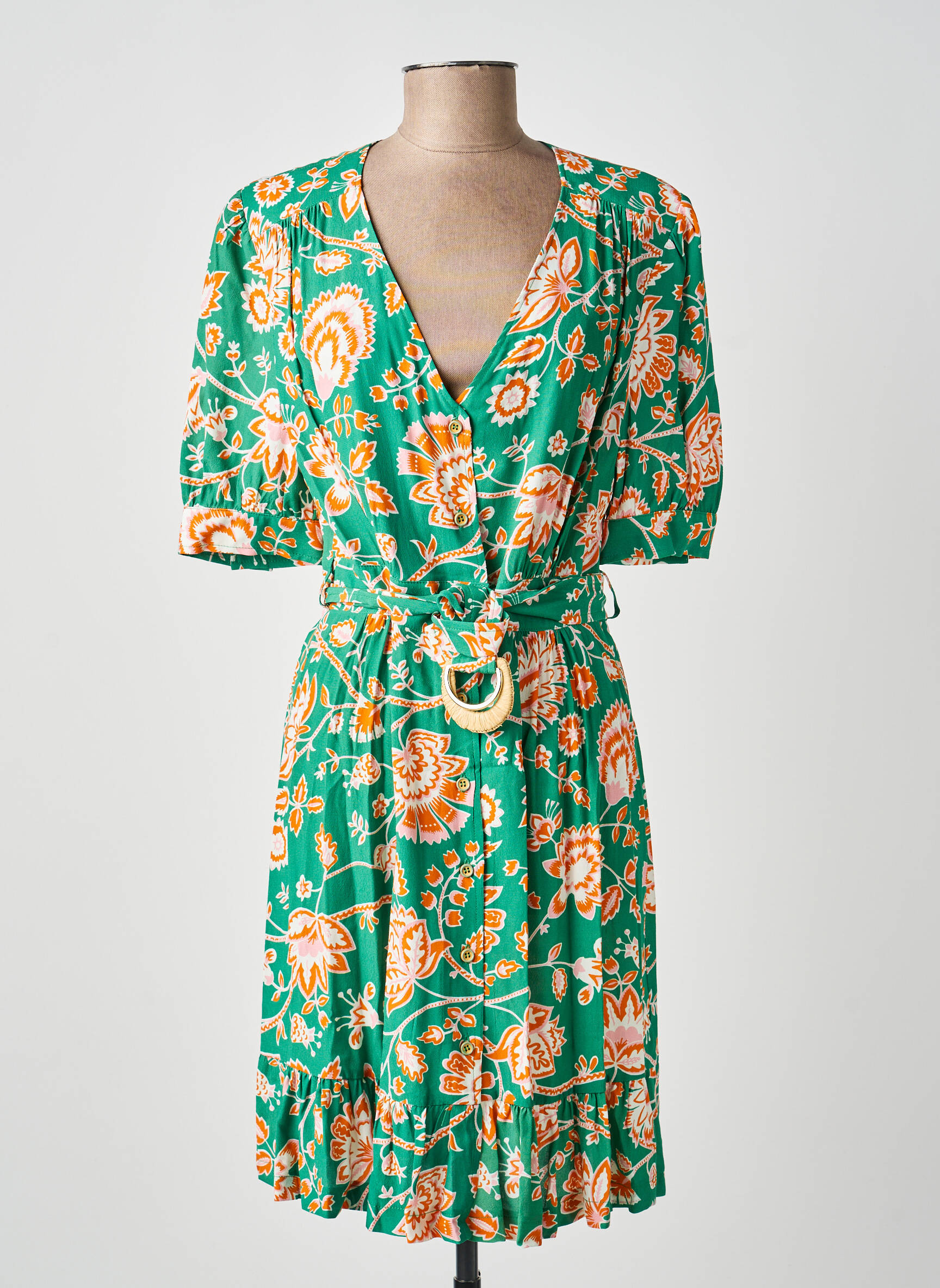 Robe courte vert LA PETITE FRANCAISE femme