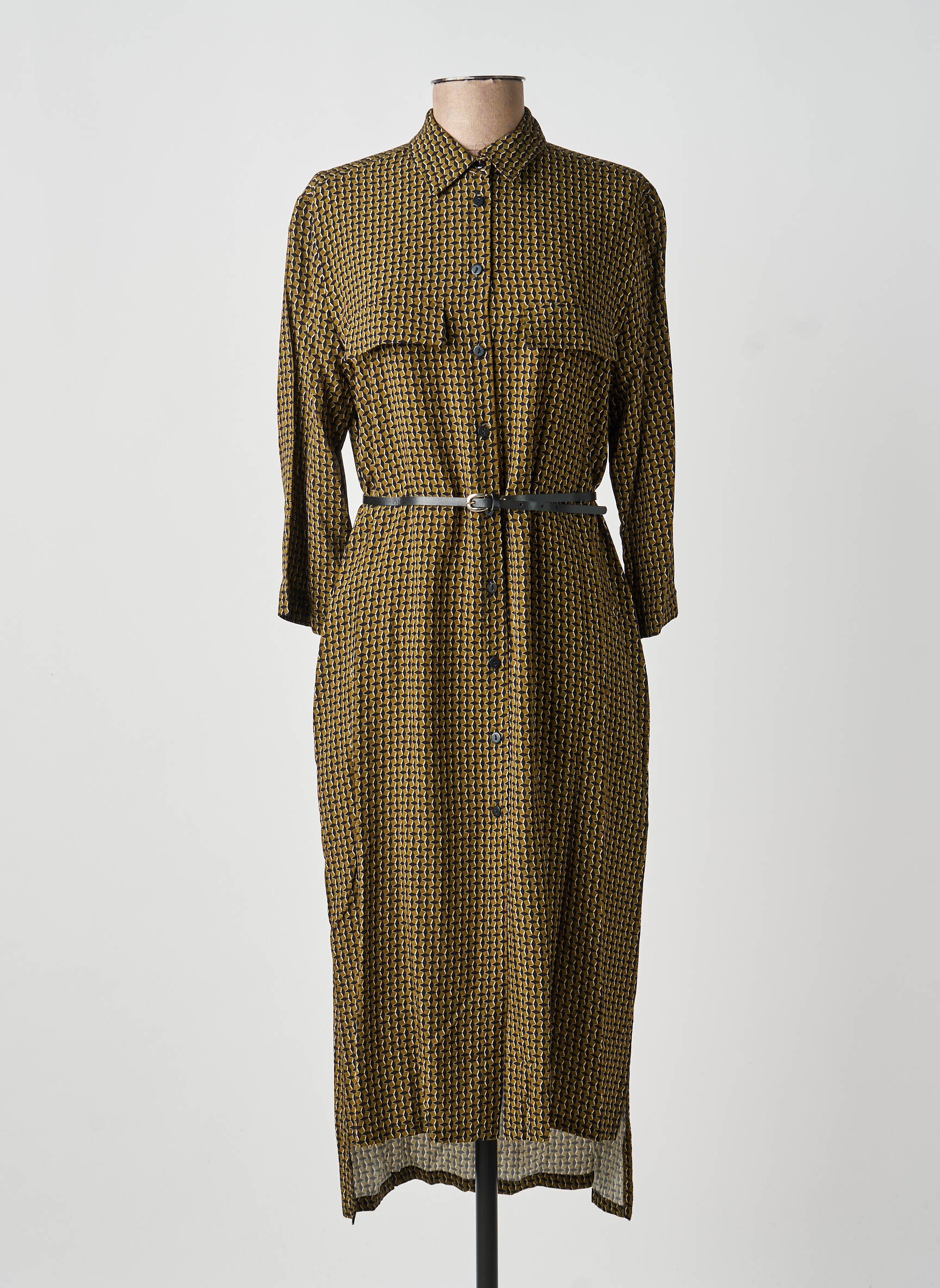 Robe mi-longue vert PLEASE femme