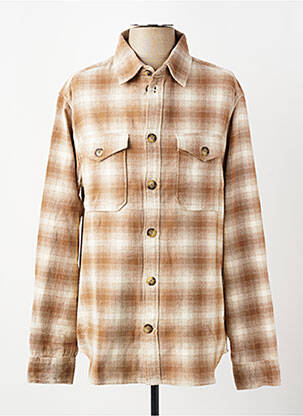 Chemise manches longues beige KNOWLEDGE COTTON APPAREL homme