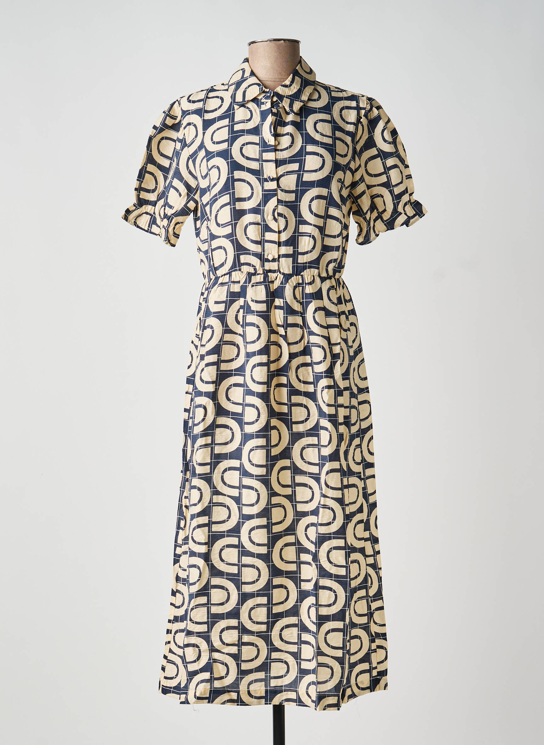 Robe mi-longue bleu OBJECT femme