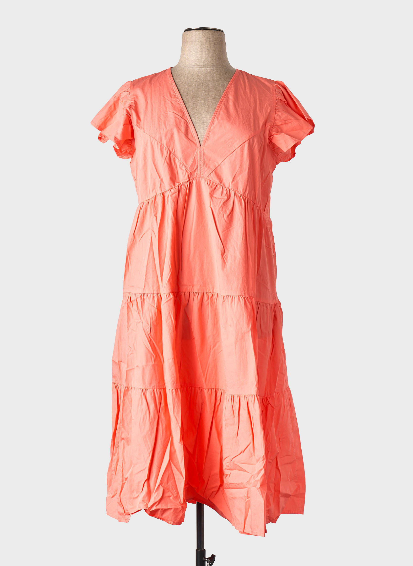 Robe mi-longue orange VERO MODA femme