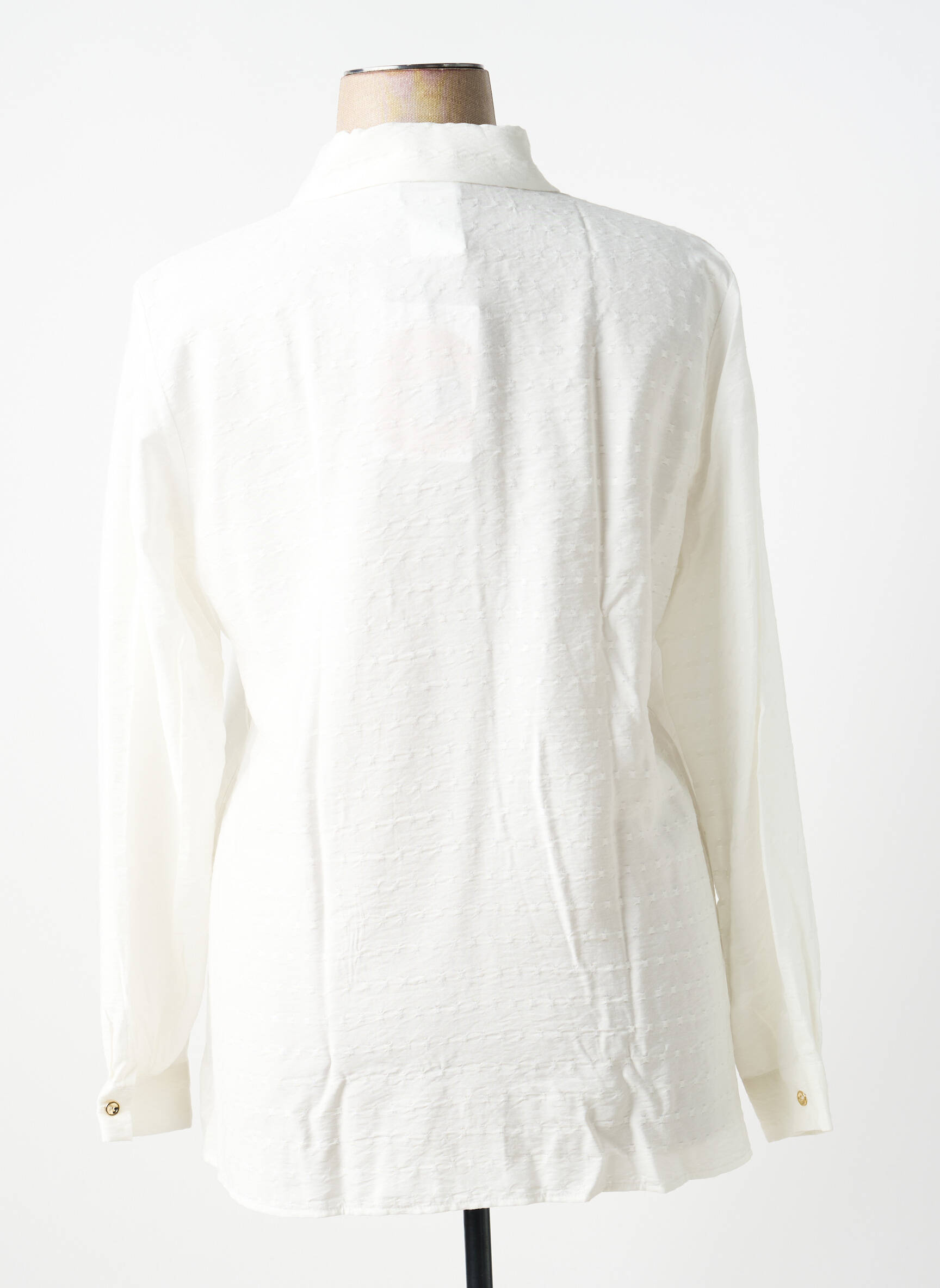 Chemisier coupe droite manches longues blanc PERSONA BY MARINA RINALDI femme