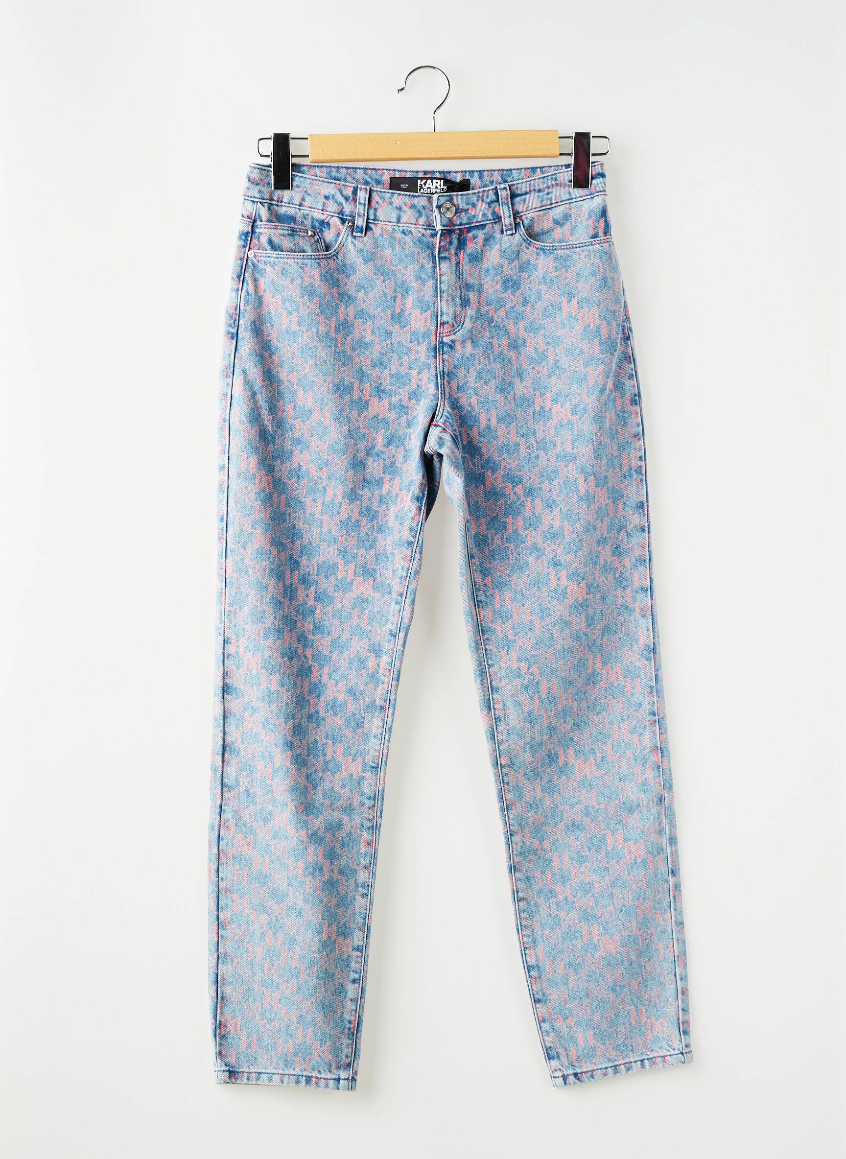 Jeans coupe droite bleu KARL LAGERFELD femme