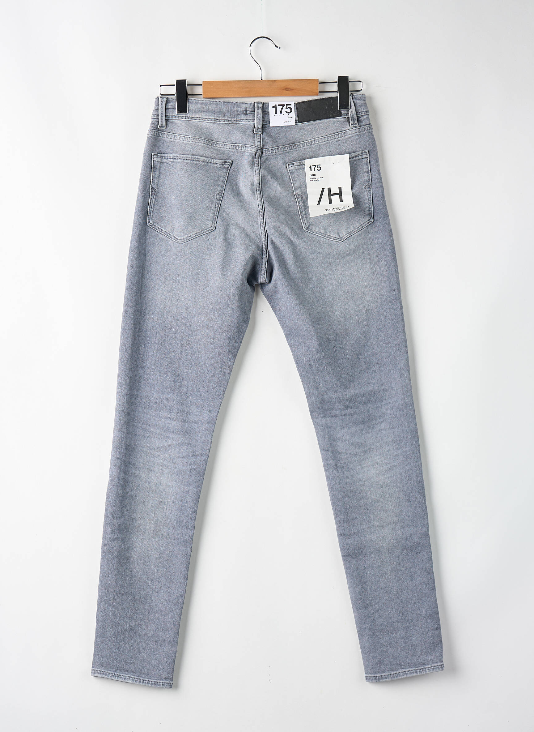 Jeans coupe droite gris SELECTED homme