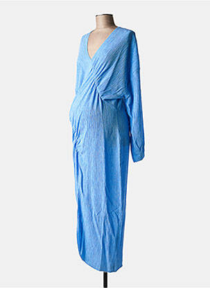 Robe longue col v bleu SECOND FEMALE femme