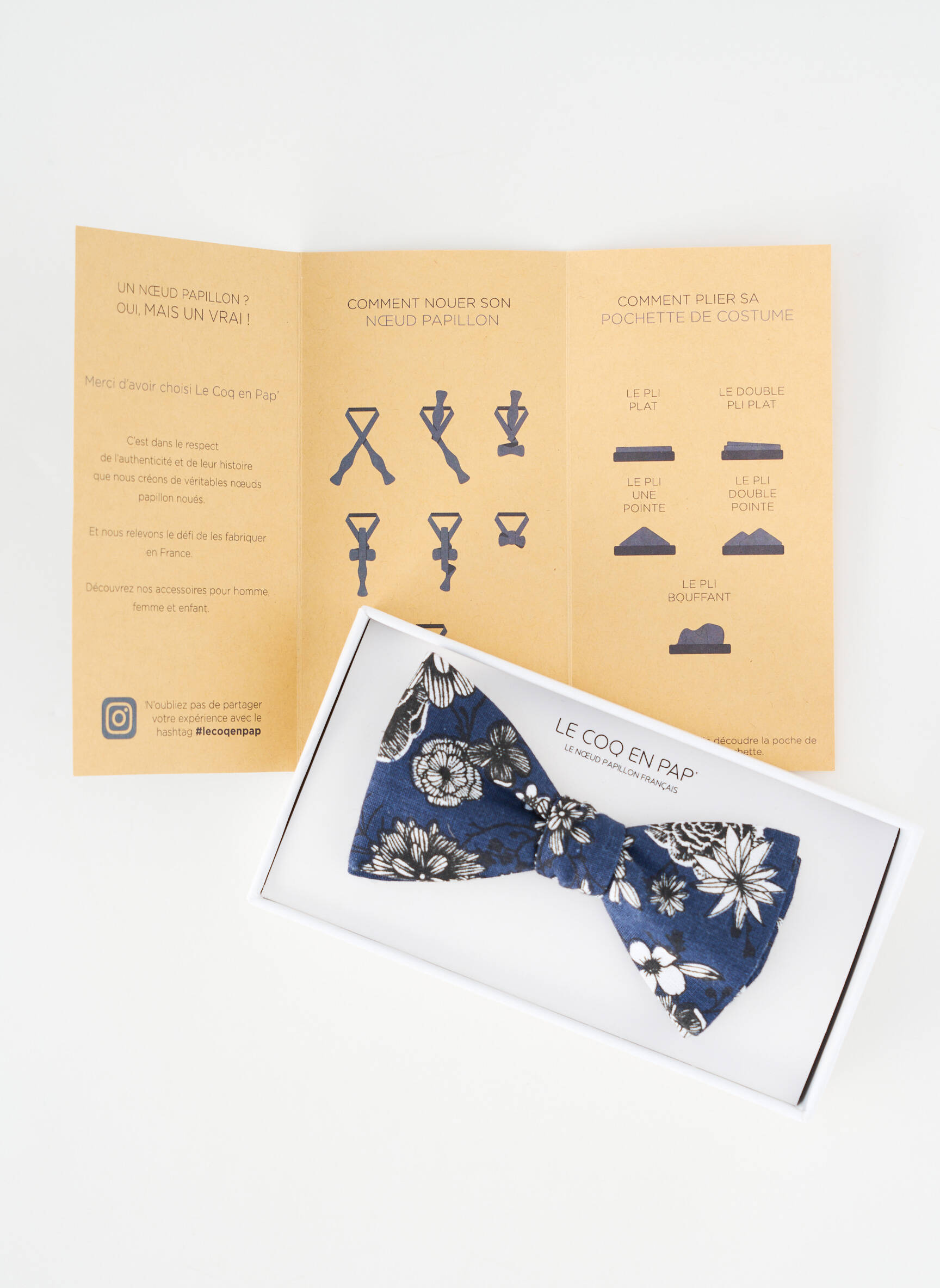 Noeud papillon bleu LE COQ EN PAP' homme