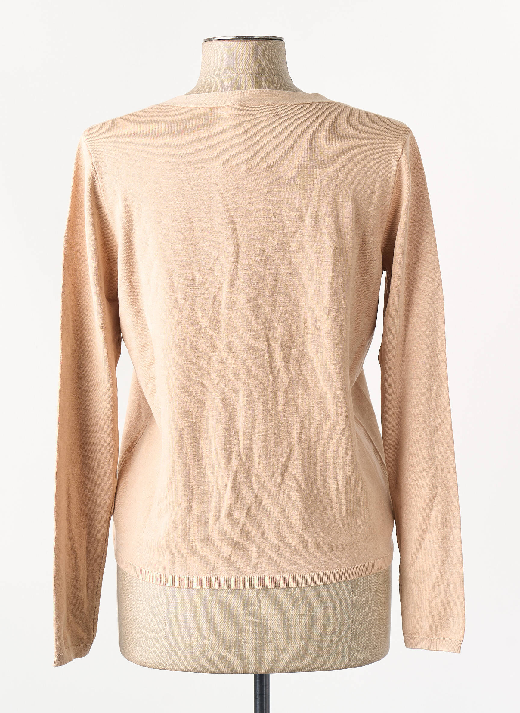 Gilet manches longues beige MAJESTIC FILATURES femme