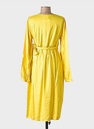 Robe mi-longue jaune MAMA LICIOUS femme
