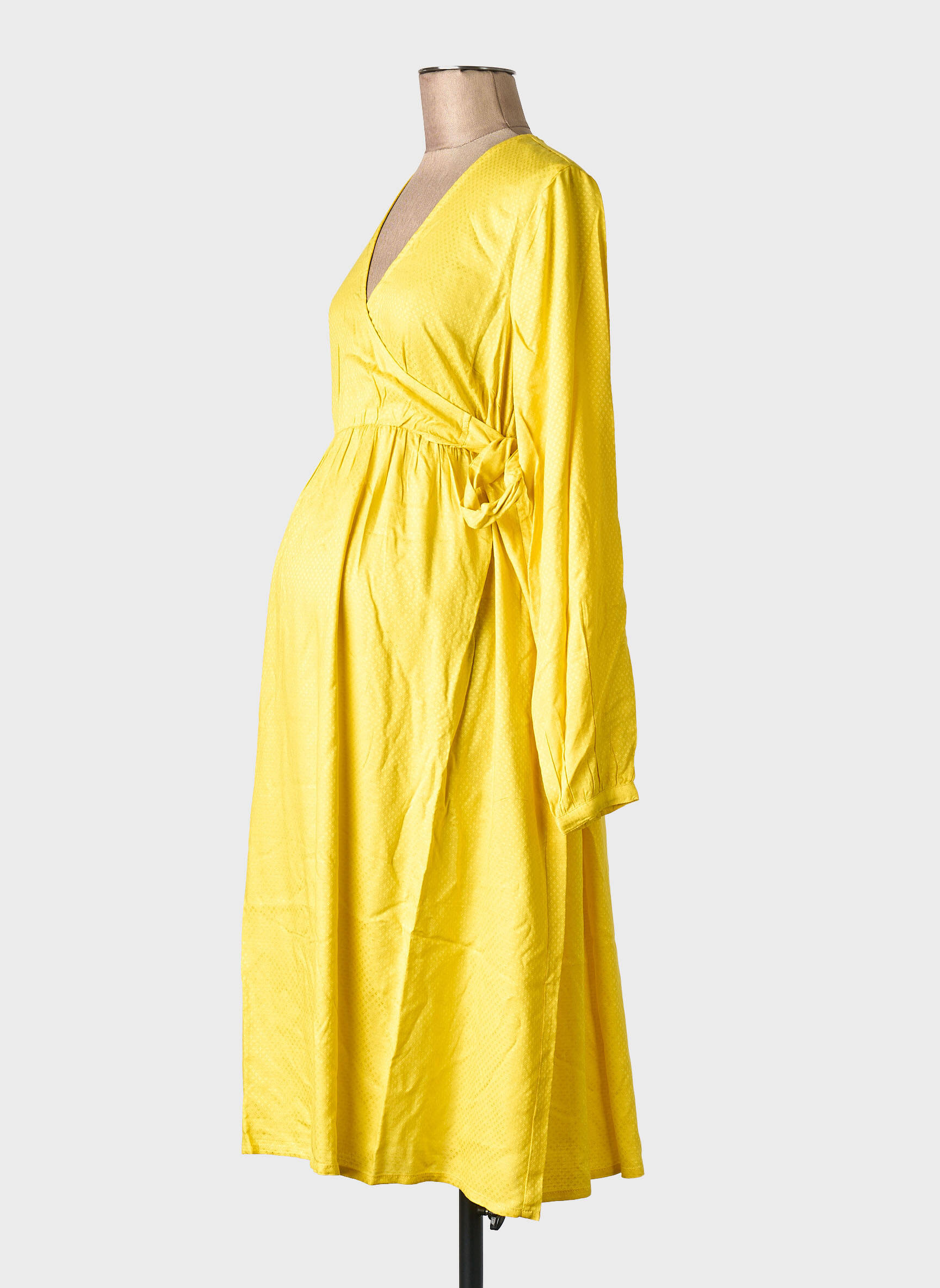Robe mi-longue jaune MAMA LICIOUS femme