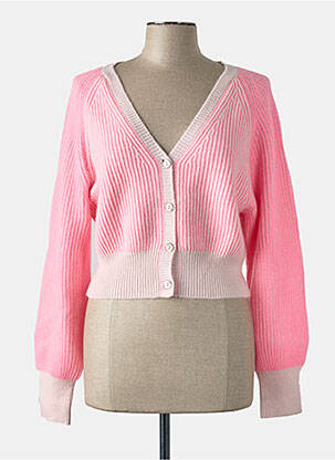 Gilet manches longues rose CRUSH femme