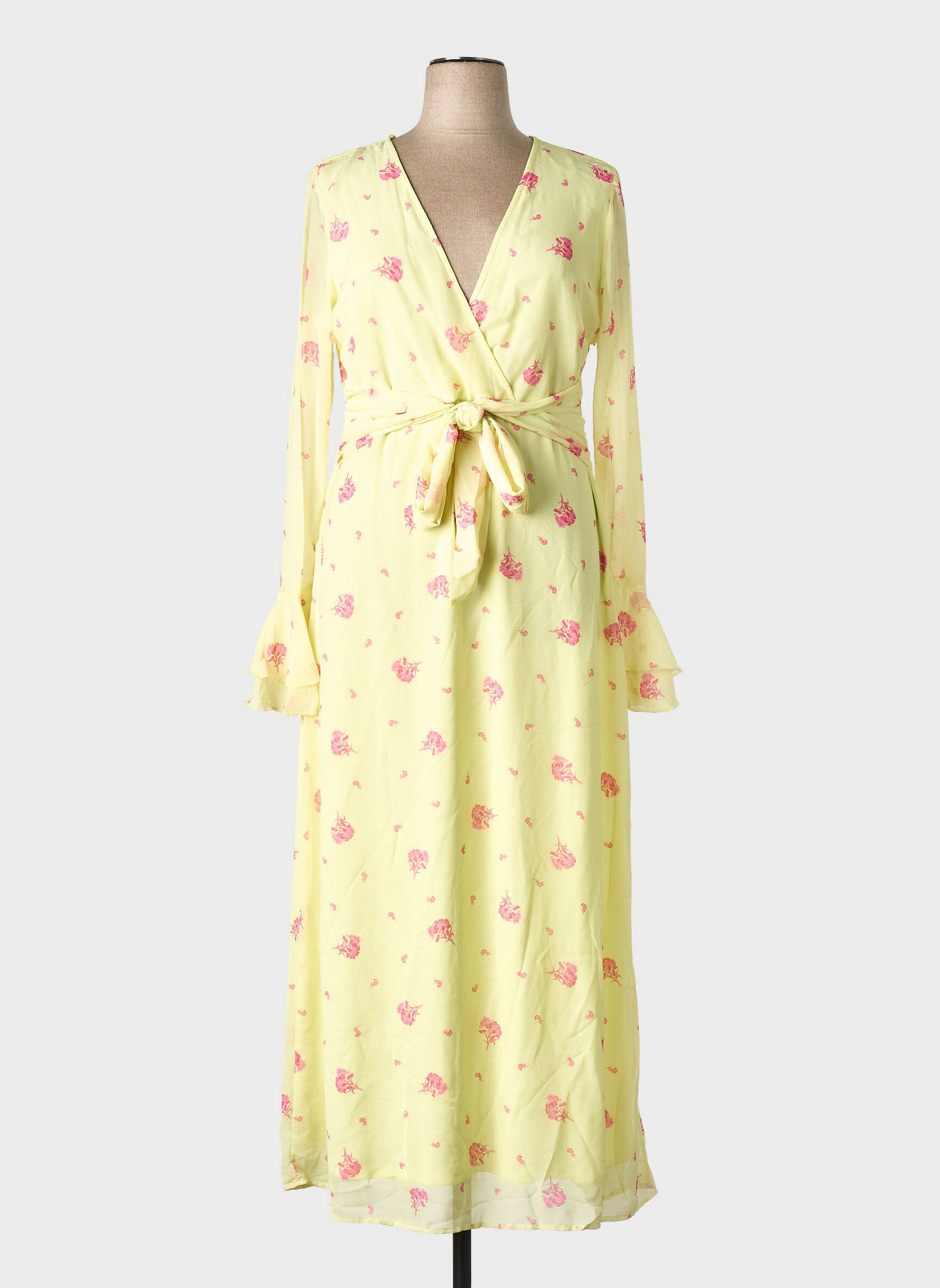Robe longue jaune GINA TRICOT femme