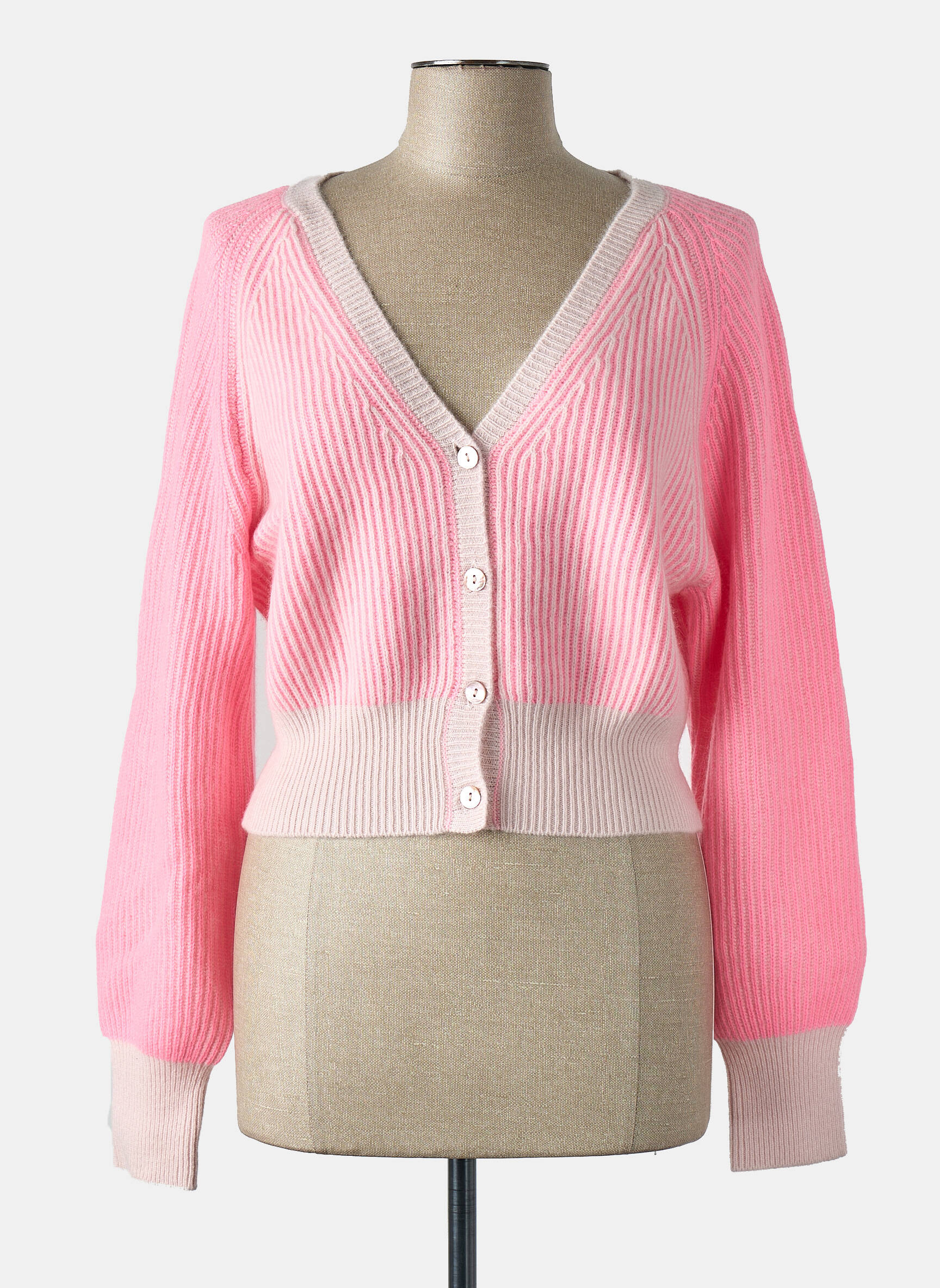 Gilet manches longues rose CRUSH femme