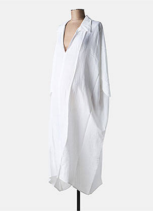 Robe mi-longue col v blanc MAT FASHION femme