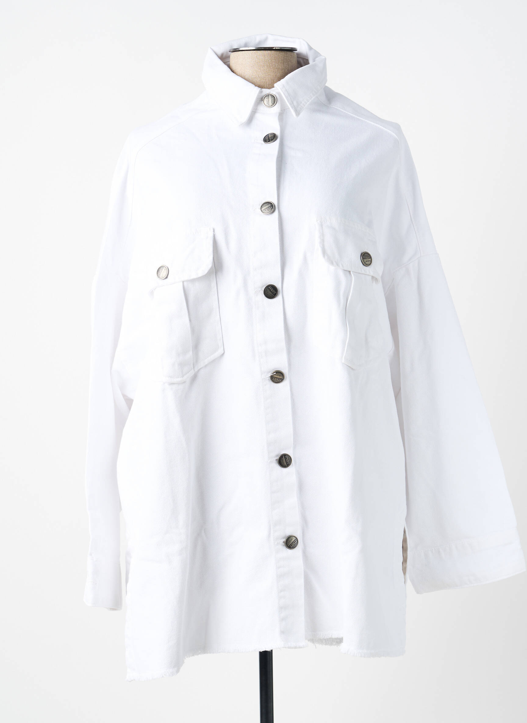 Veste en jean blanc MAT FASHION femme