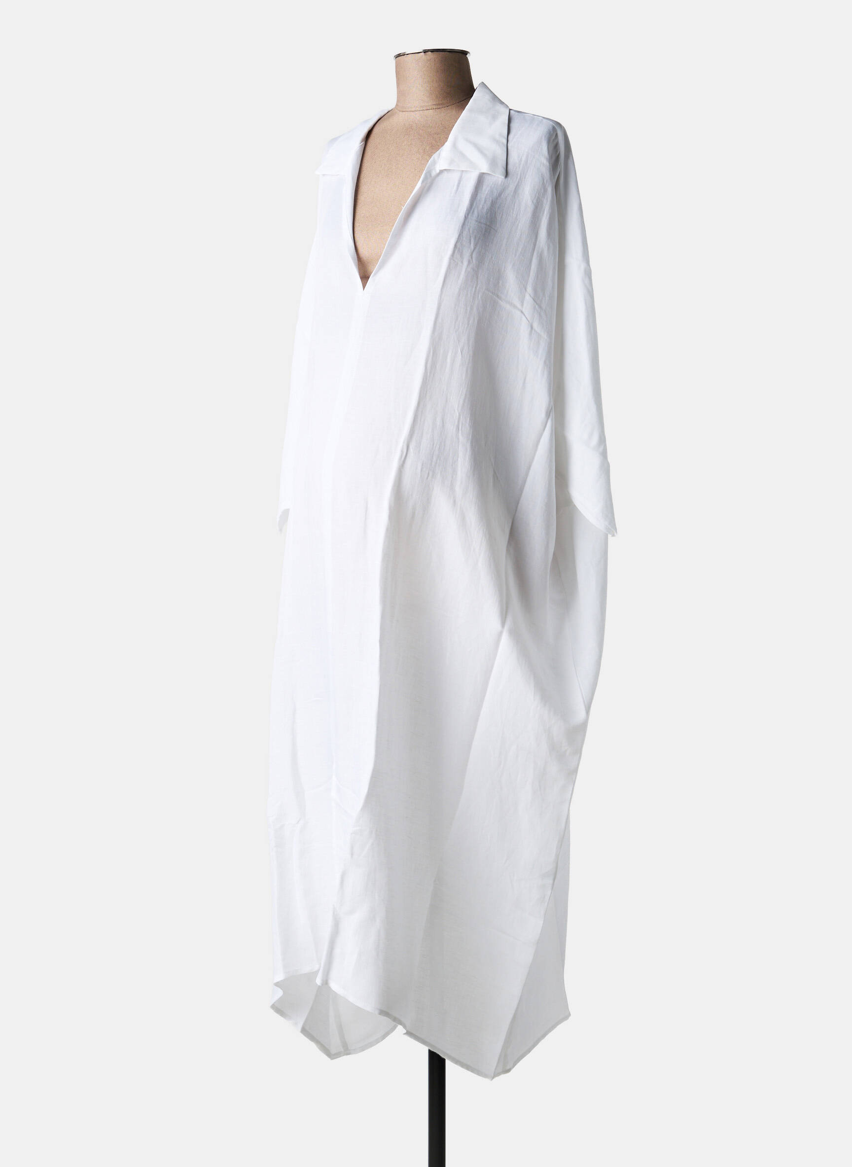 Robe mi-longue col v blanc MAT FASHION femme