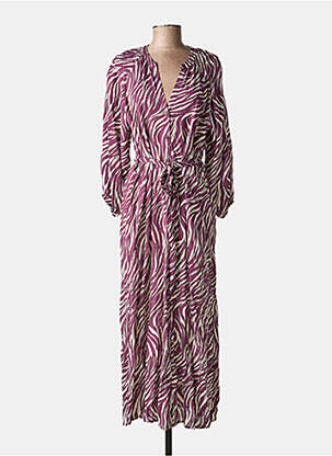 Robe longue col v rose GRACE & MILA femme