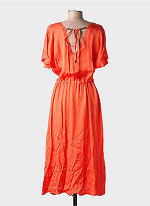 Robe mi-longue orange LA PETITE FRANCAISE femme