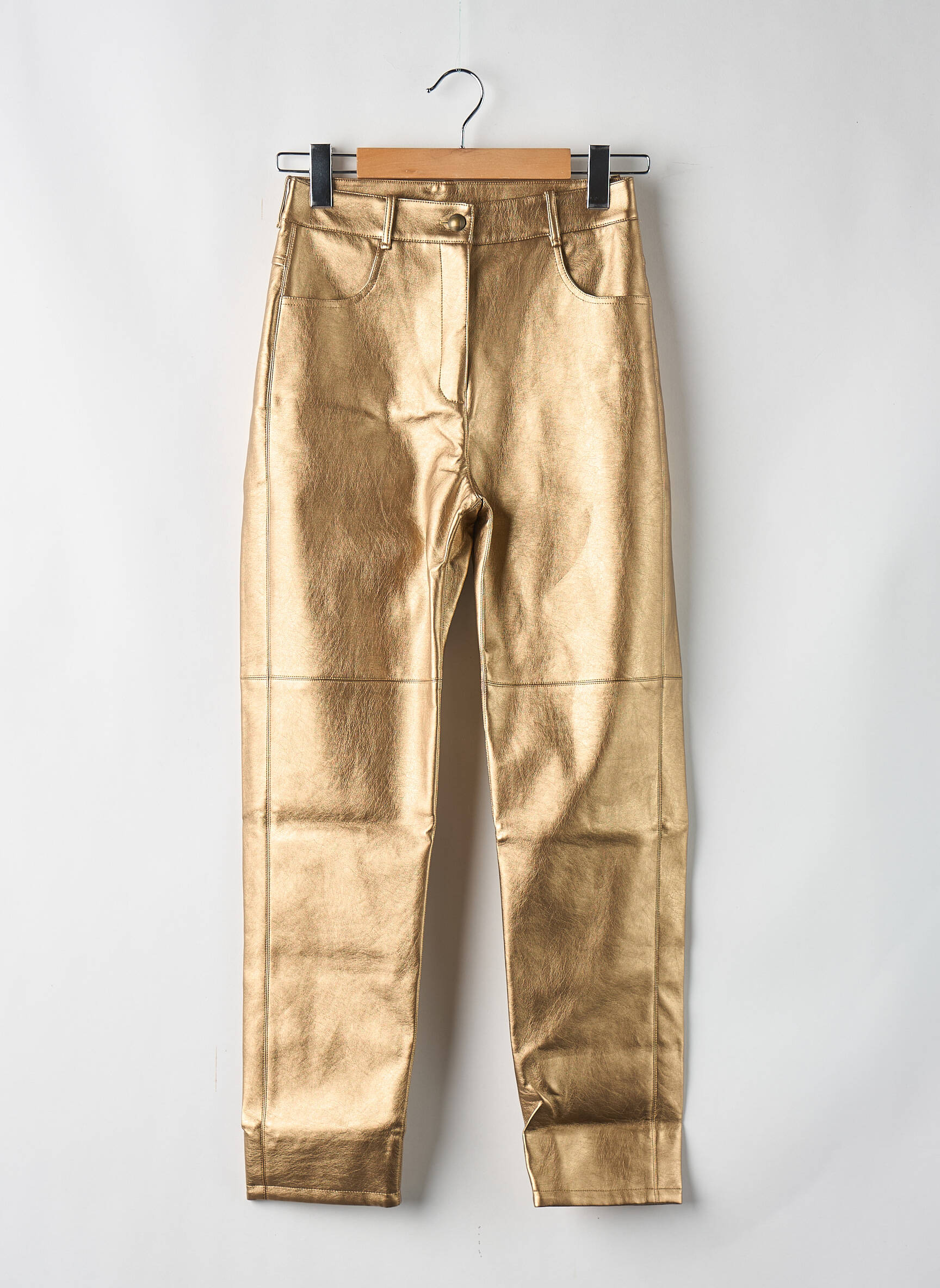 Pantalon droit or THE LABEL EDITION femme