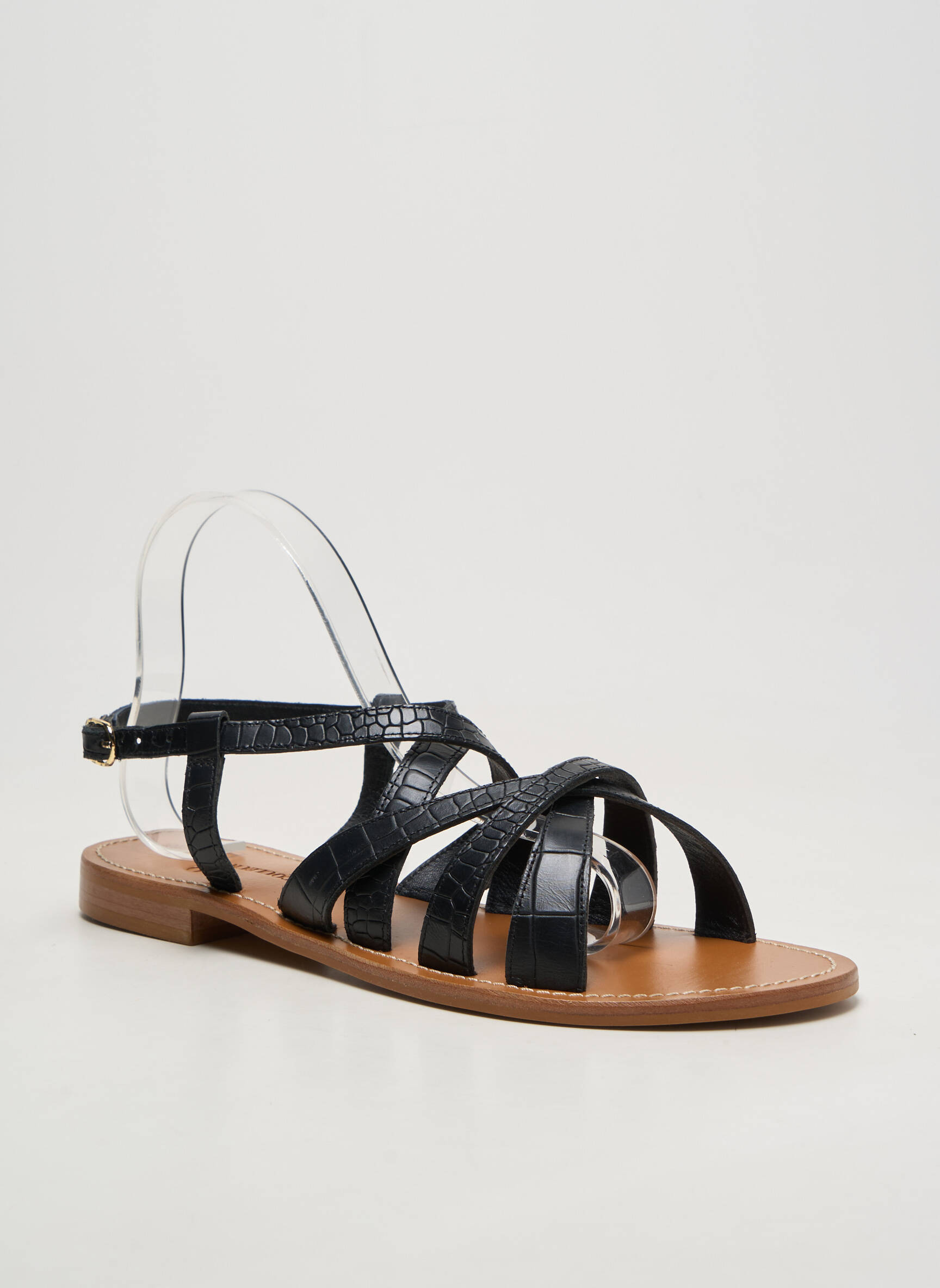Sandales/nu pieds noir COULEUR POURPRE femme