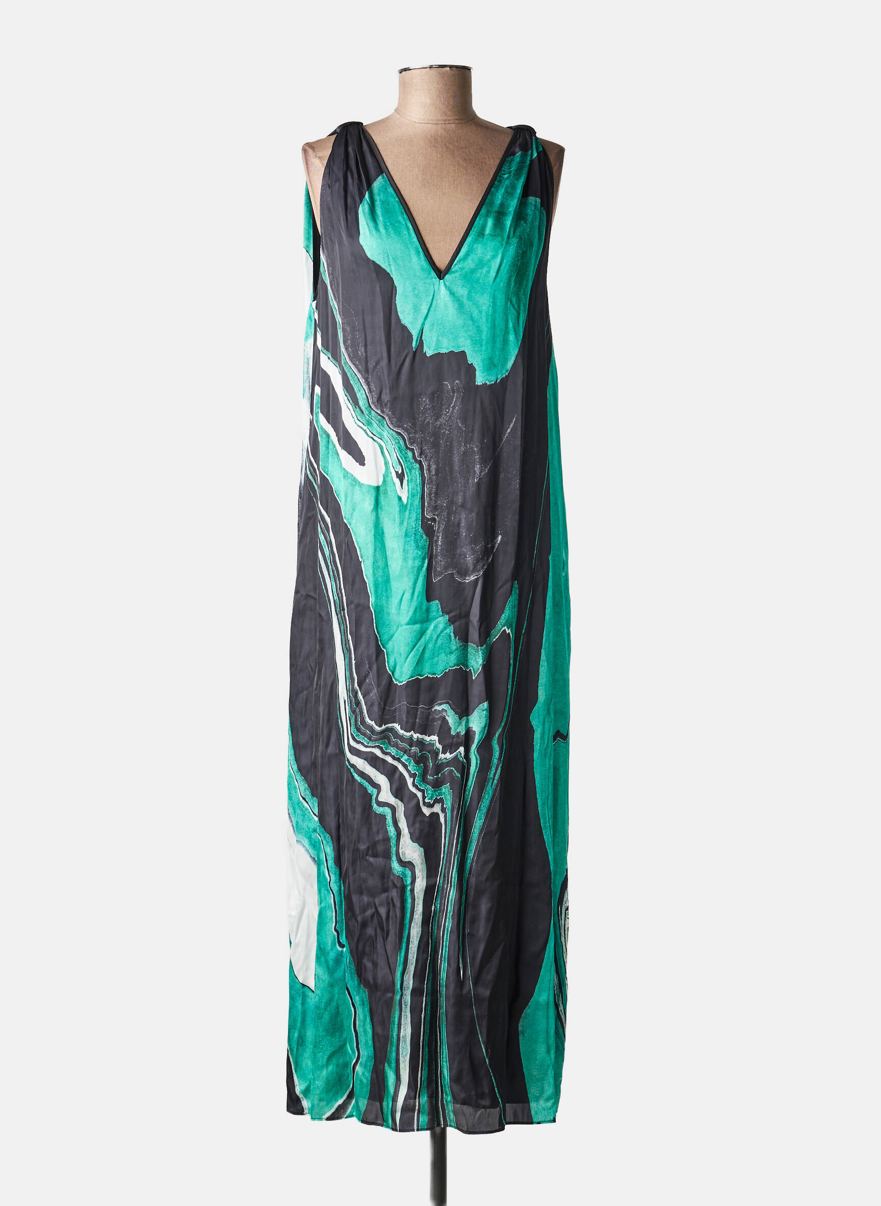 Robe longue col v vert THE KOOPLES femme