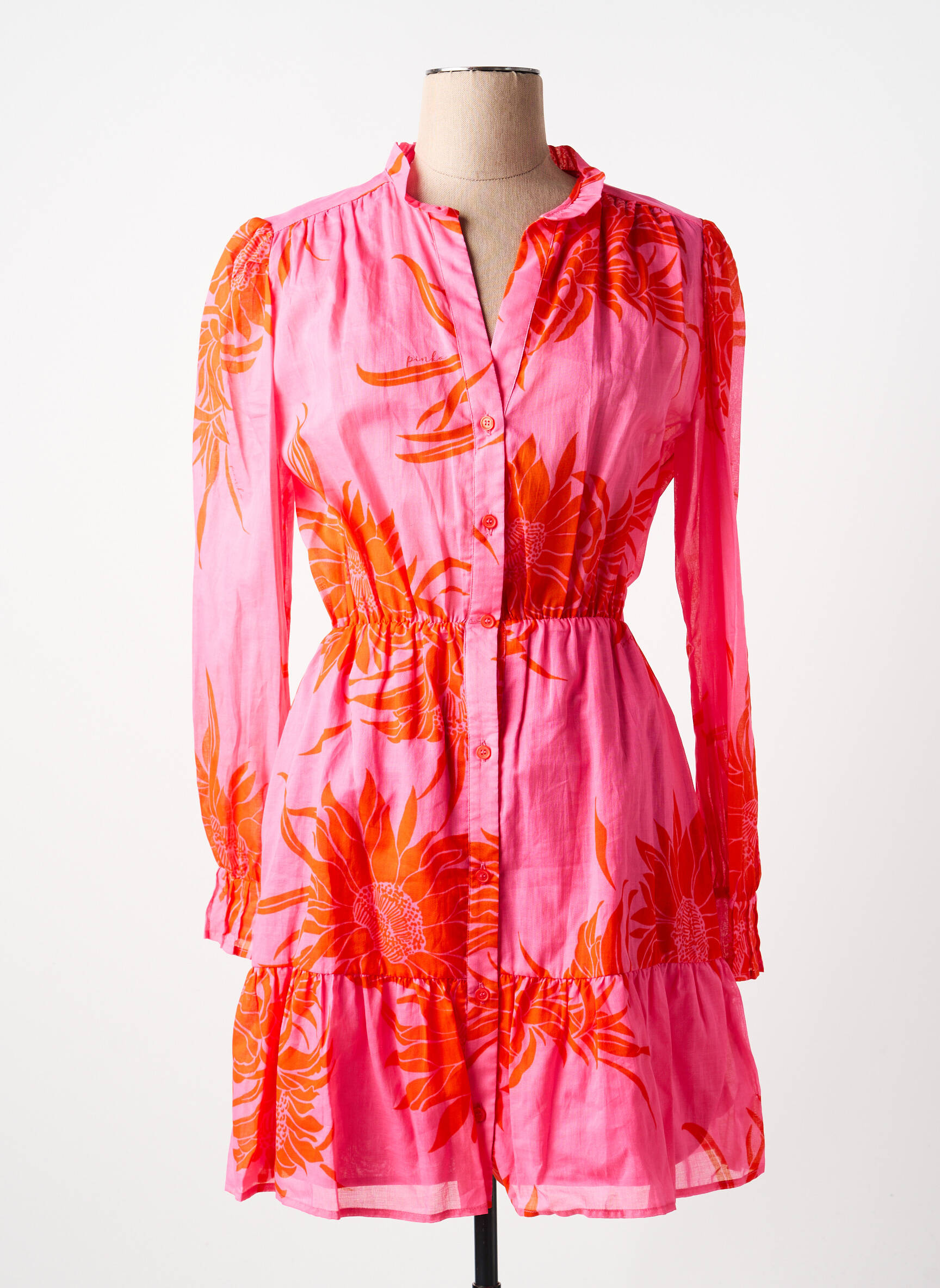 Robe courte orange PINKO femme