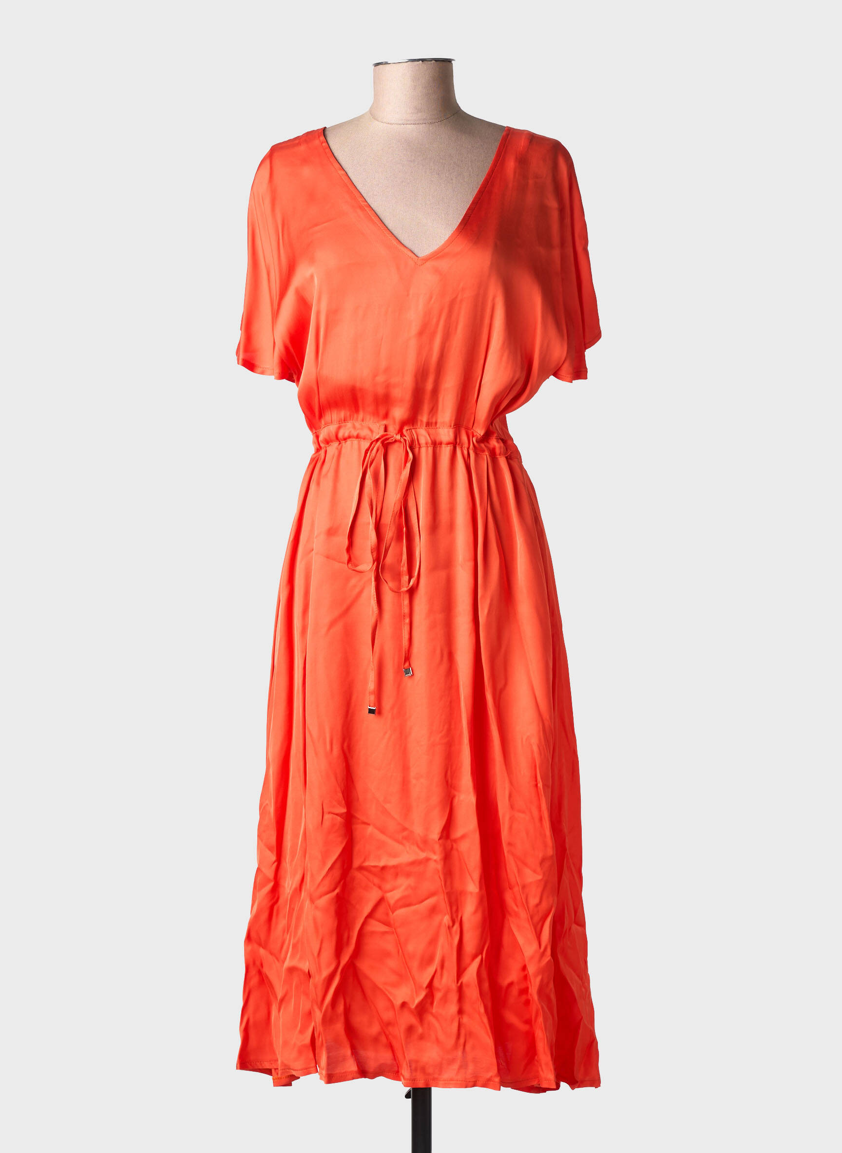 Robe mi-longue orange LA PETITE FRANCAISE femme