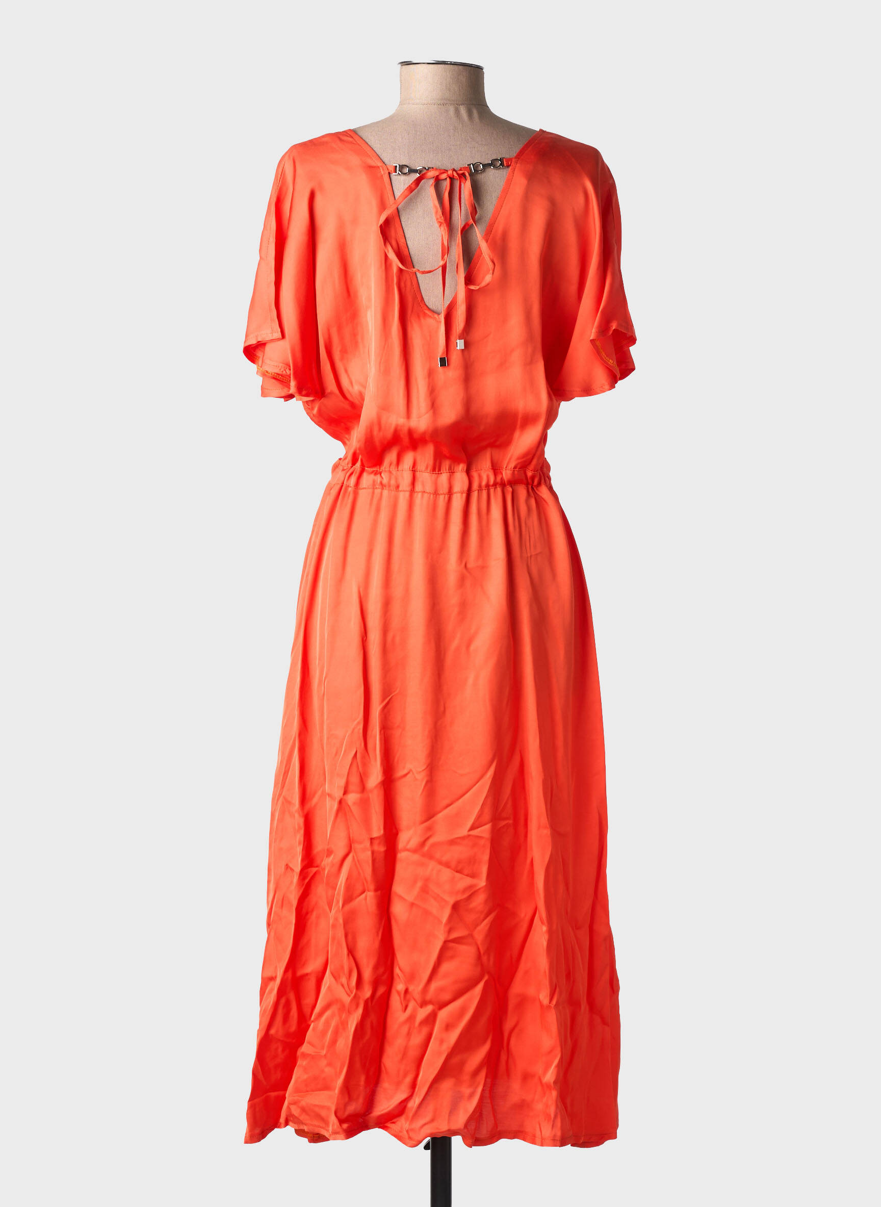 Robe mi-longue orange LA PETITE FRANCAISE femme