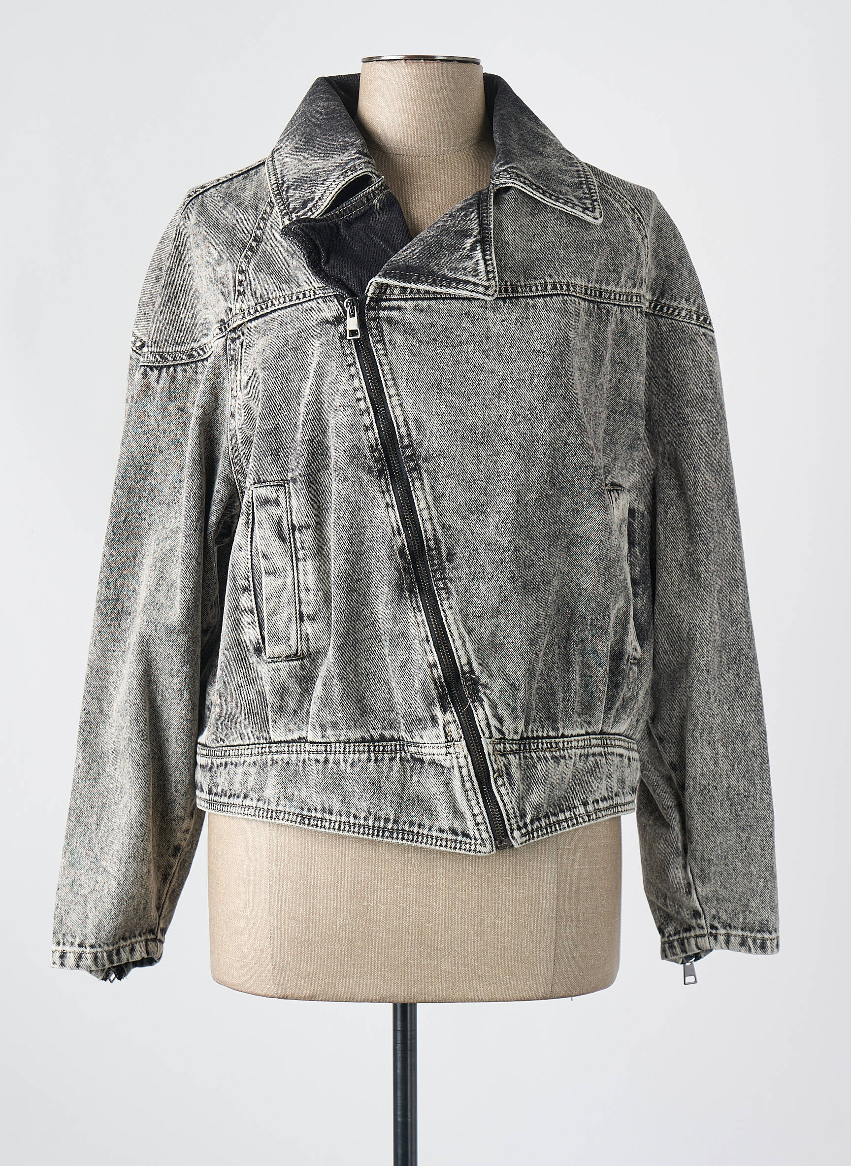 Veste en jean noir PLEASE femme