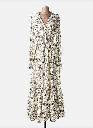 Robe longue imprimé fleurs blanc PINKO femme