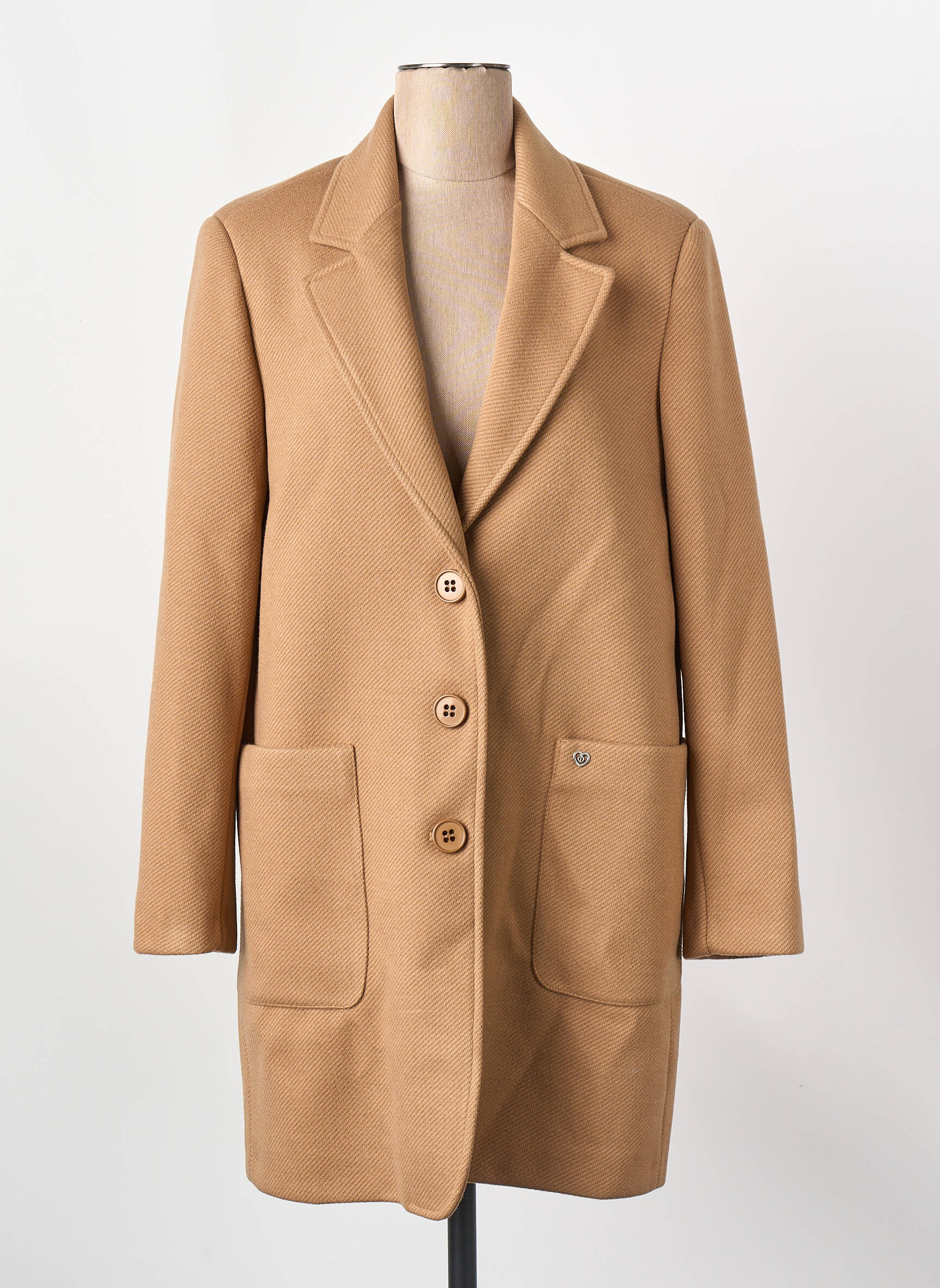 Manteau long marron PLEASE femme
